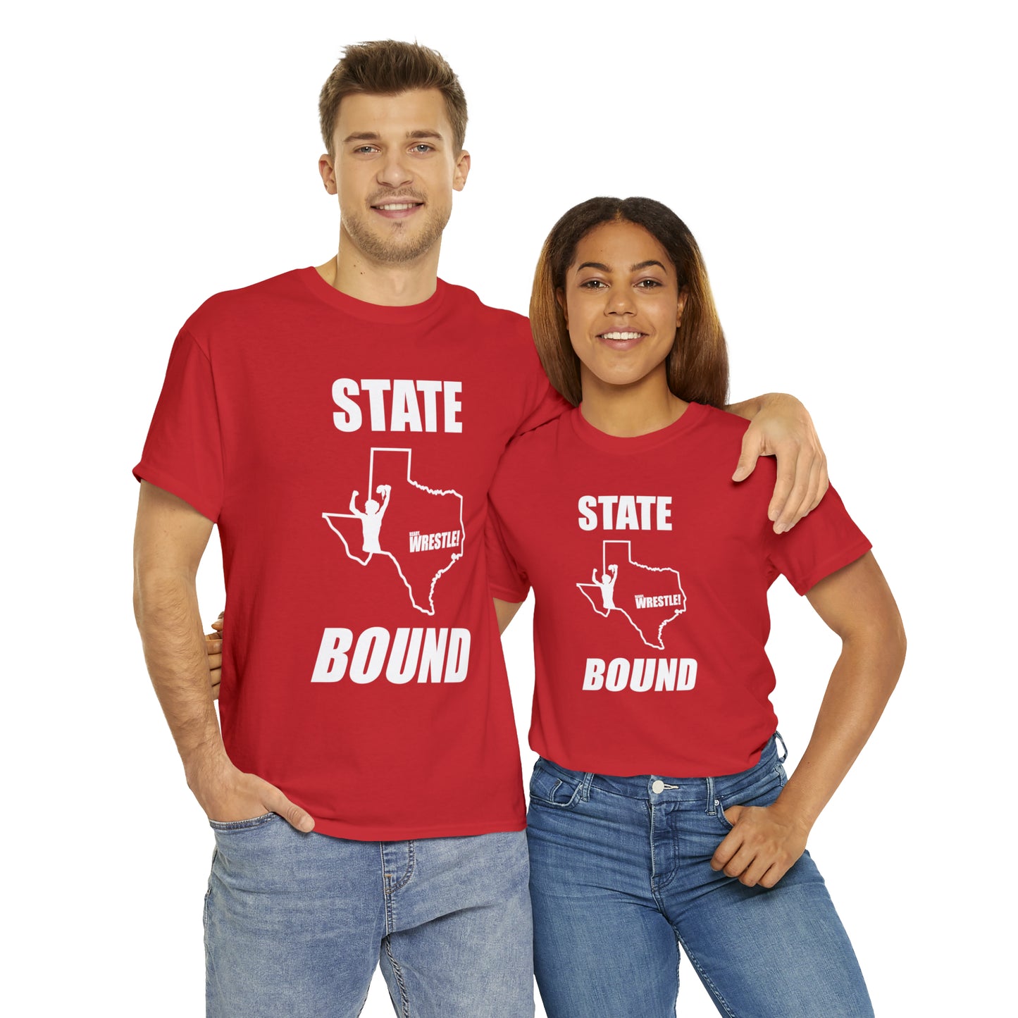 Texas State Bound, White Logo, Unisex Heavy Cotton Tee