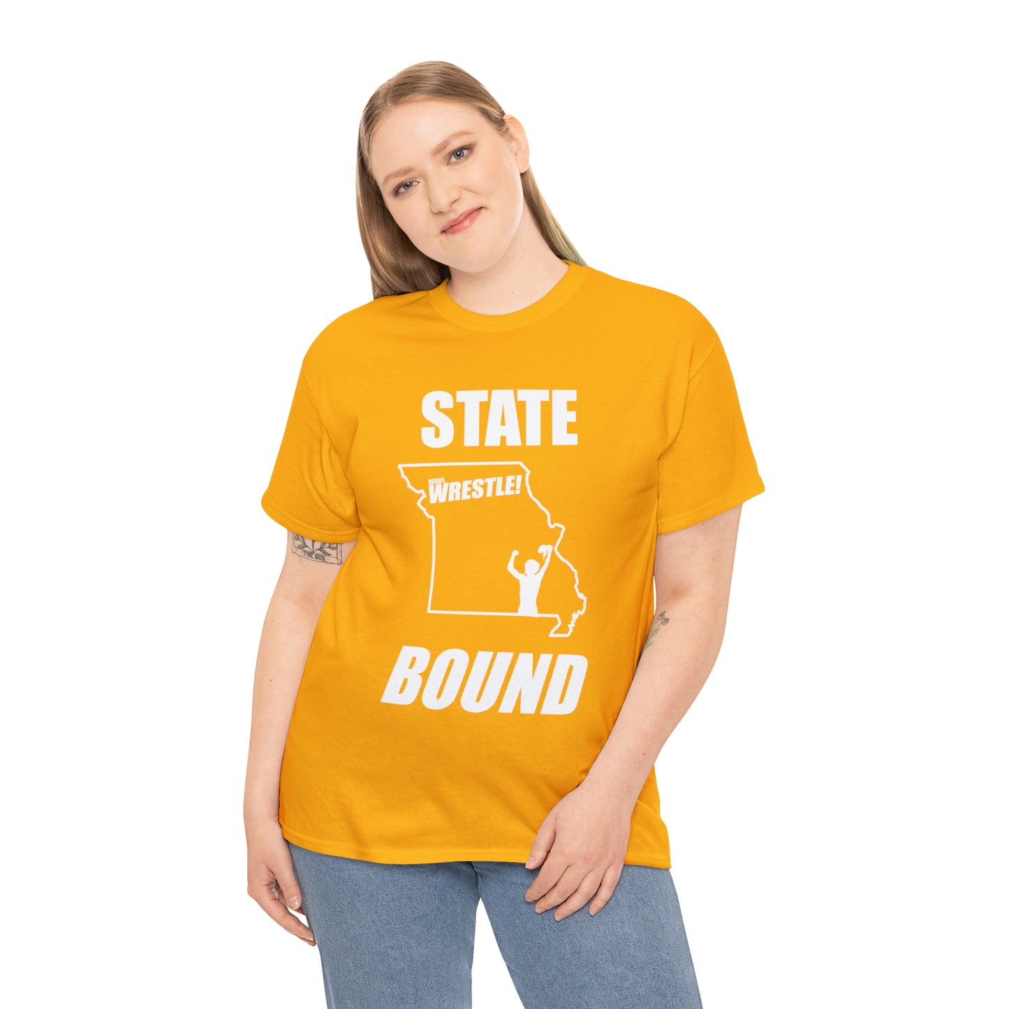 Missouri State Bound, White Logo, Unisex Heavy Cotton Tee