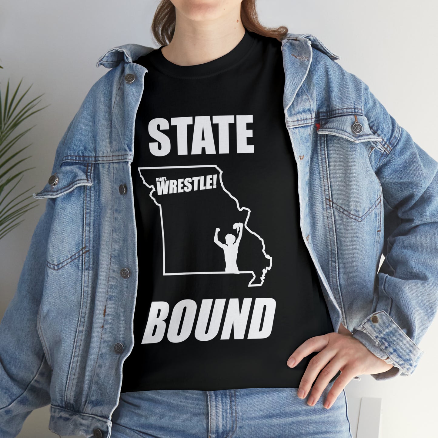 Missouri State Bound, White Logo, Unisex Heavy Cotton Tee