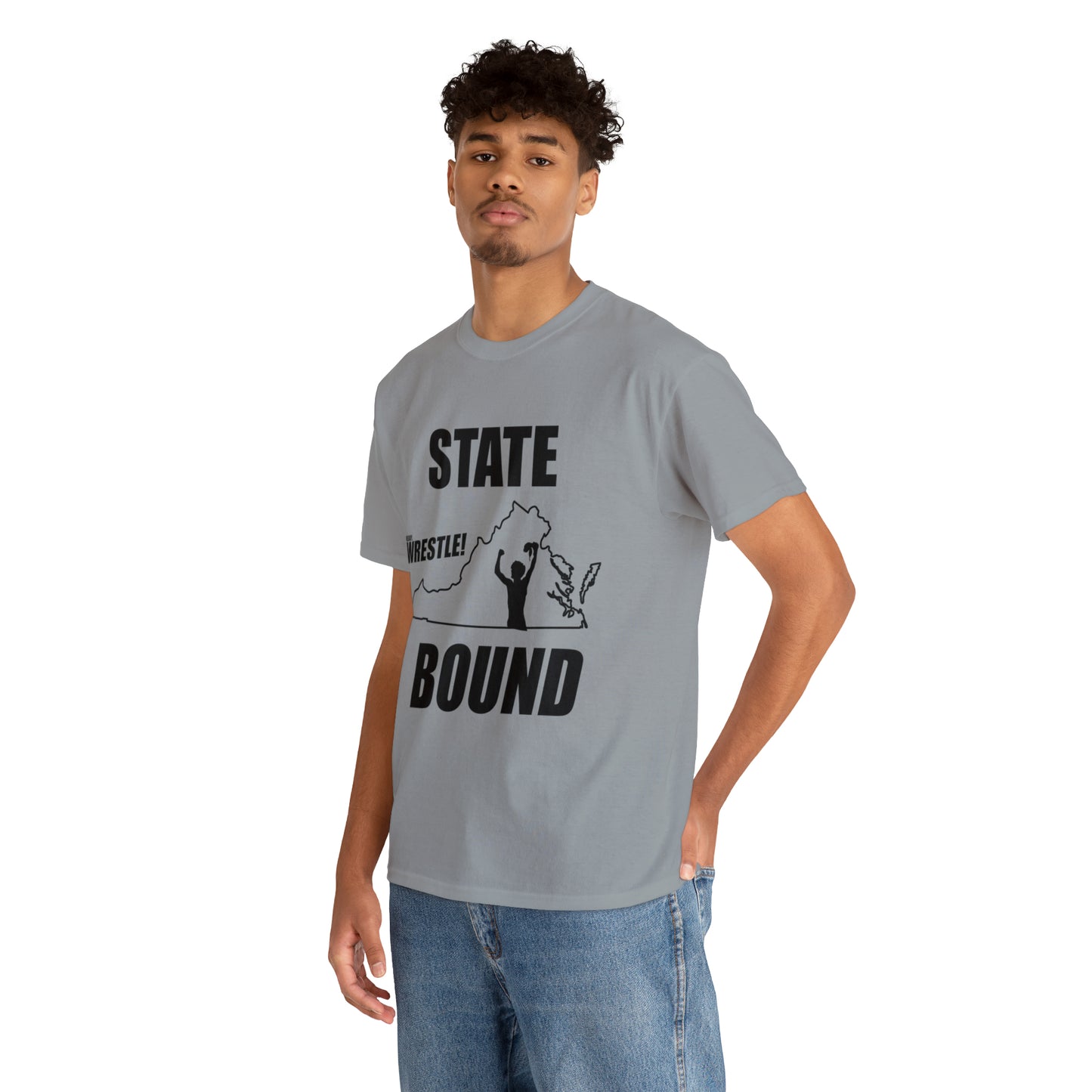 Virginia State Bound, Black Logo, Unisex Heavy Cotton Tee