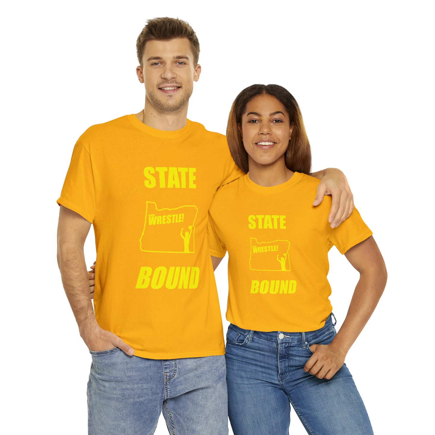 Oregon State Bound, Gold Logo, Unisex Heavy Cotton Tee