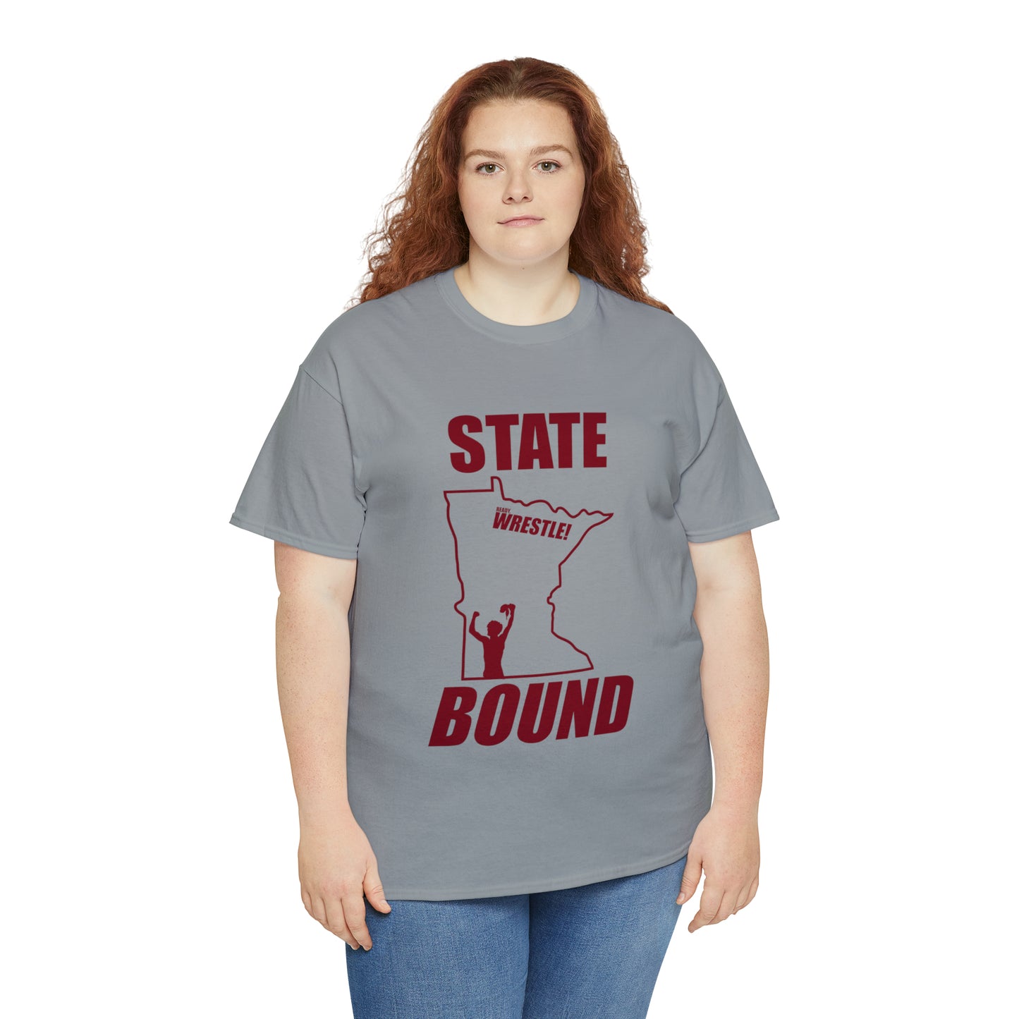 Minnetsota State Bound, Maroon Logo, Unisex Heavy Cotton Tee