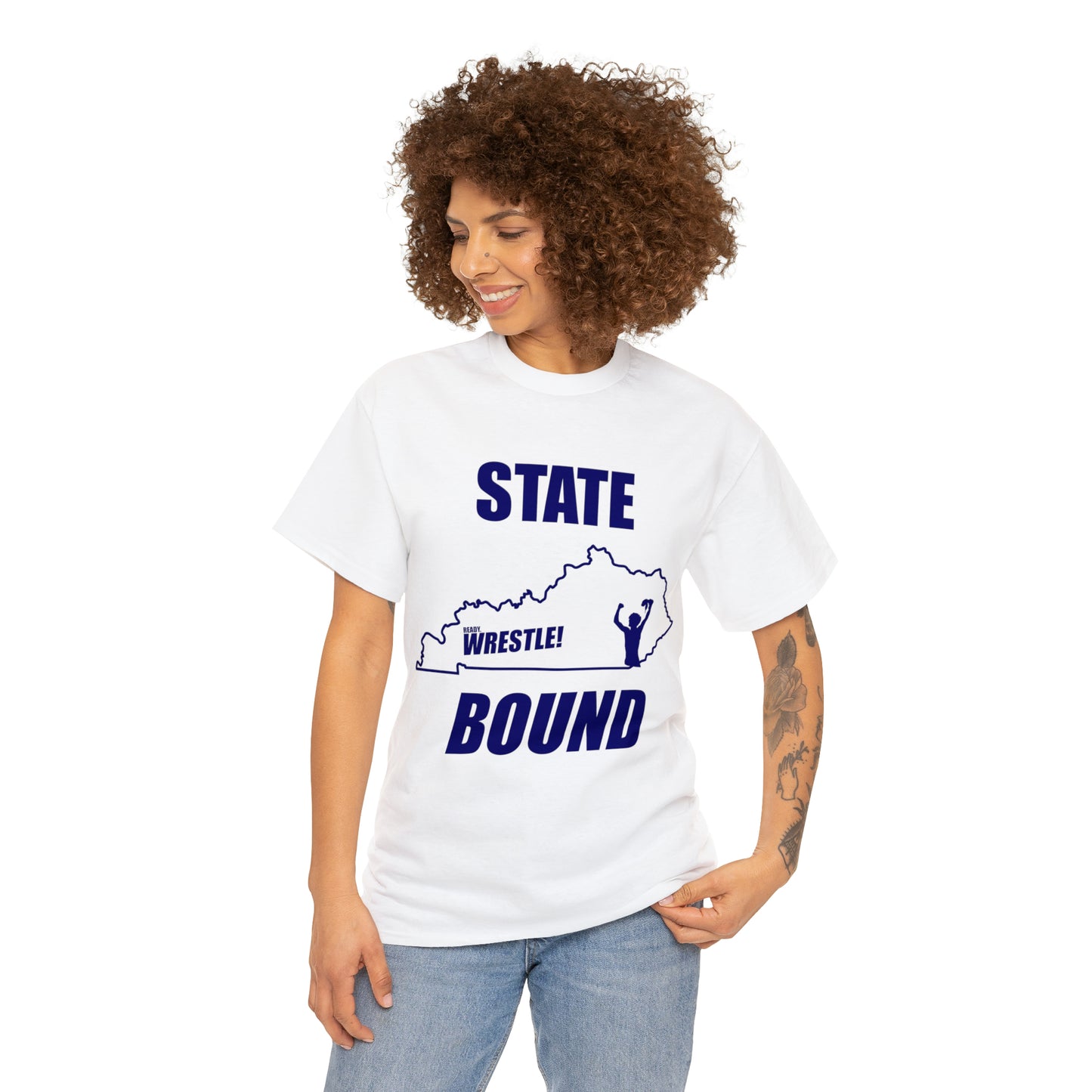 Kentucky State Bound, Royal Blue Logo, Unisex Heavy Cotton Tee