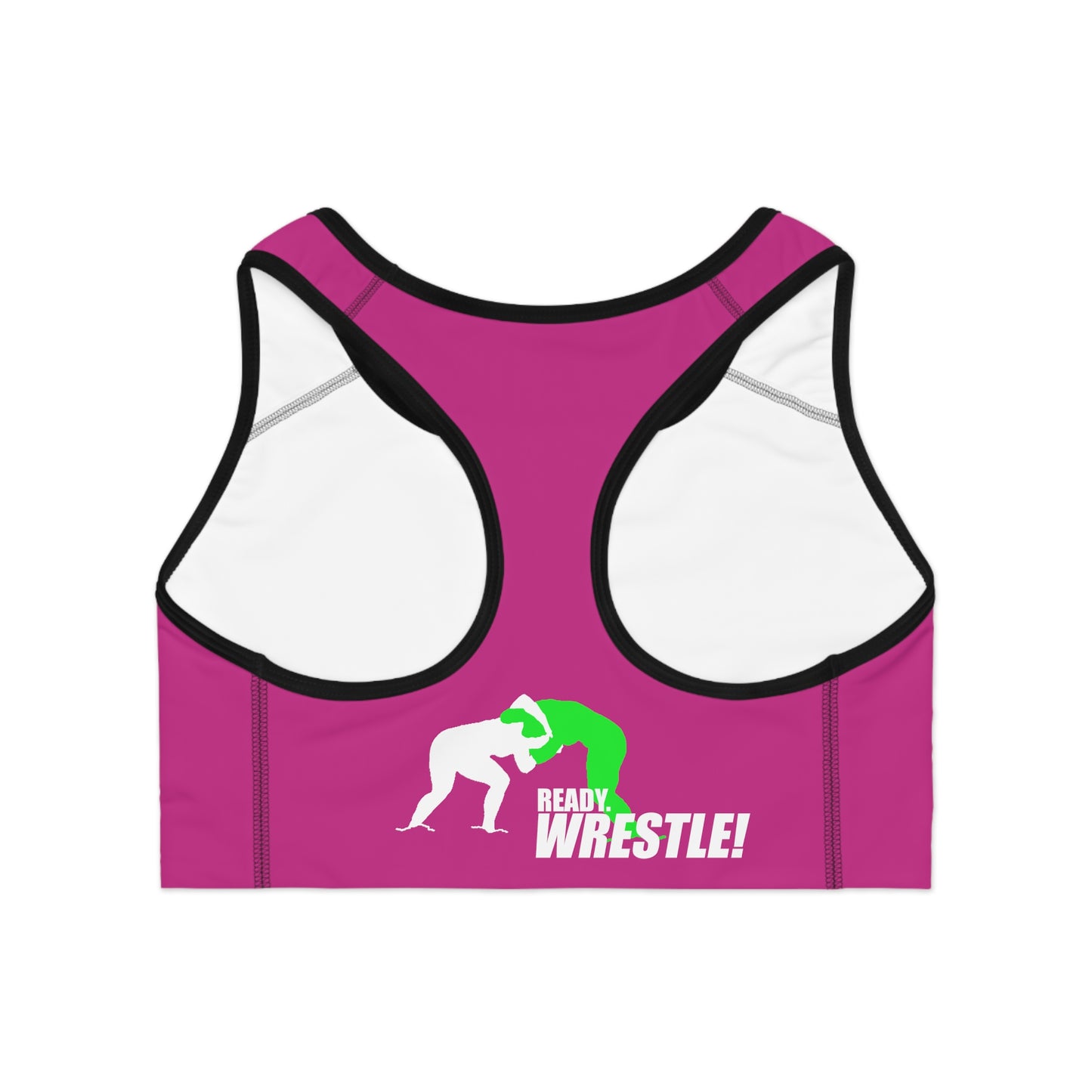 Plattsburgh Beach Wrestling Sports Bra (AOP)