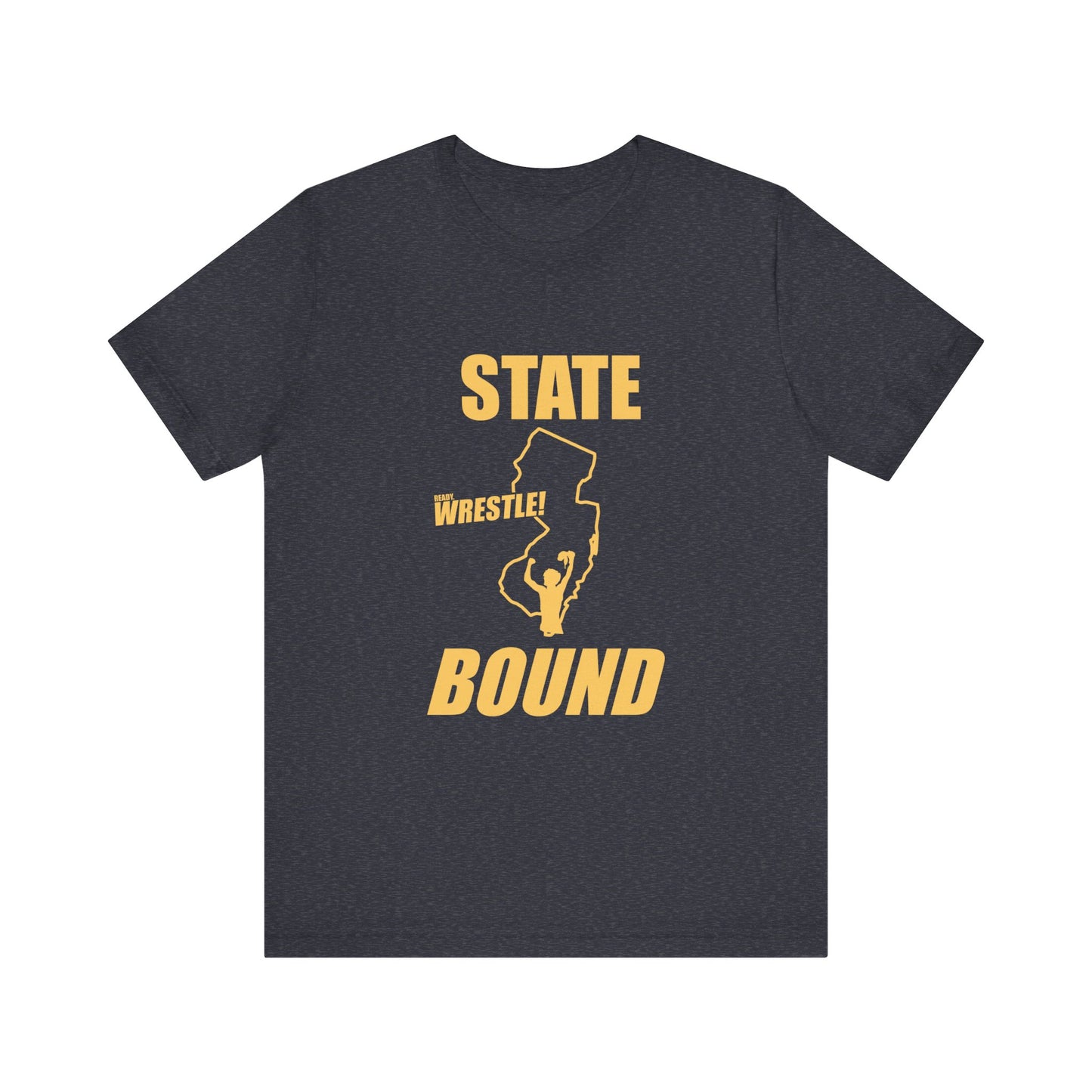 New Jersey State Bound, Gold Print, Bella+Canvas 3001, Unisex Jersey Short Sleeve Tee