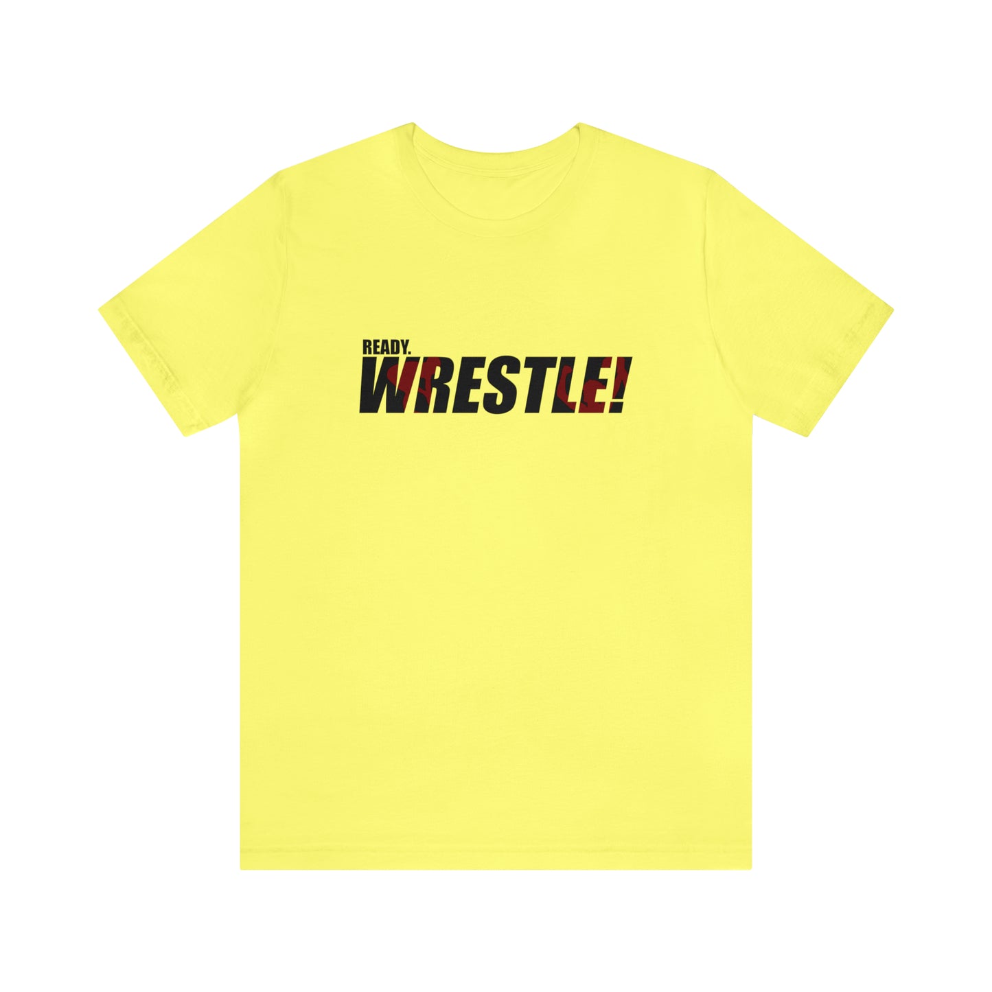 Ready. Wrestle! Black Logo w/Red Silhouettes, Unisex Heavy Cotton Tee Bella+Canvas