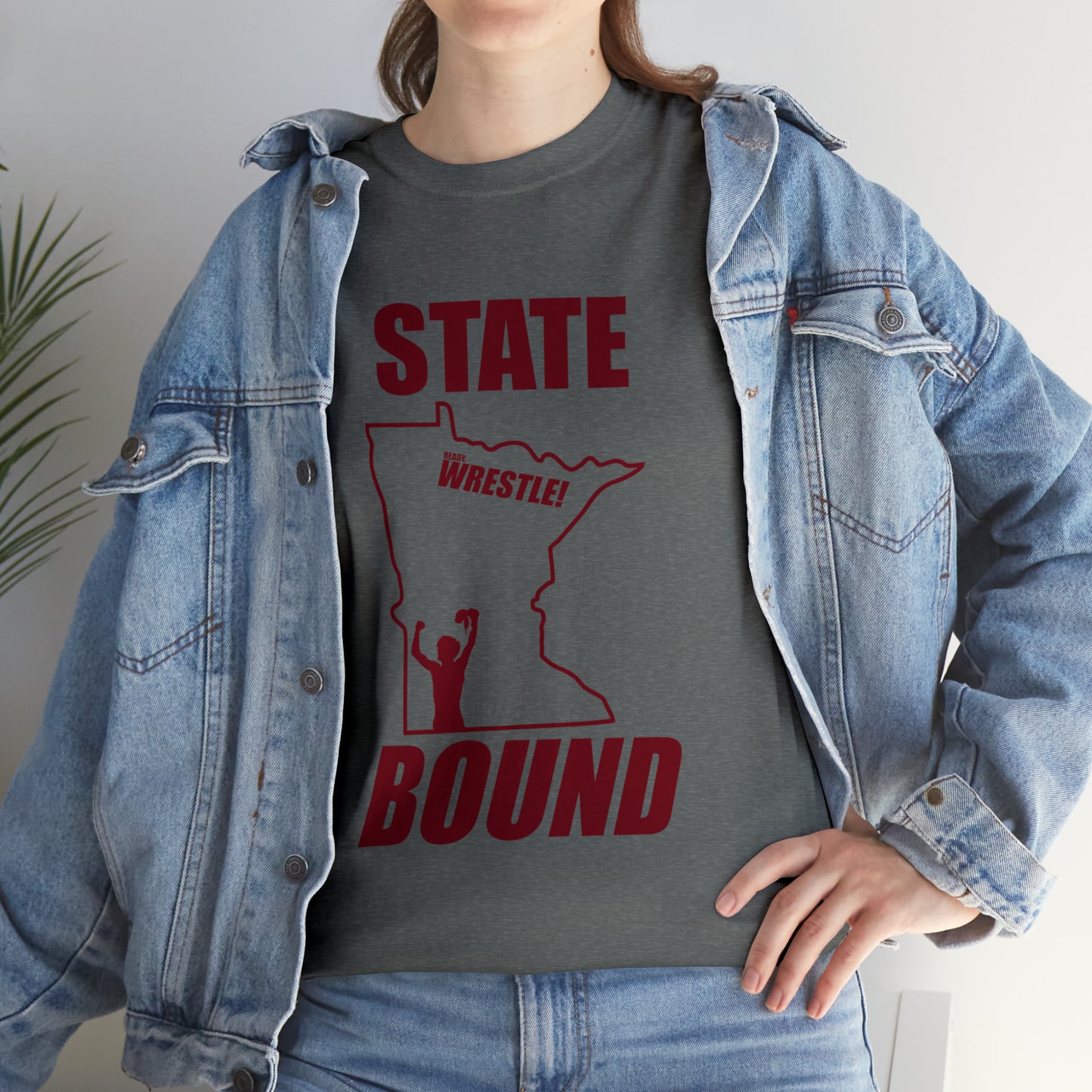 Minnetsota State Bound, Maroon Logo, Unisex Heavy Cotton Tee