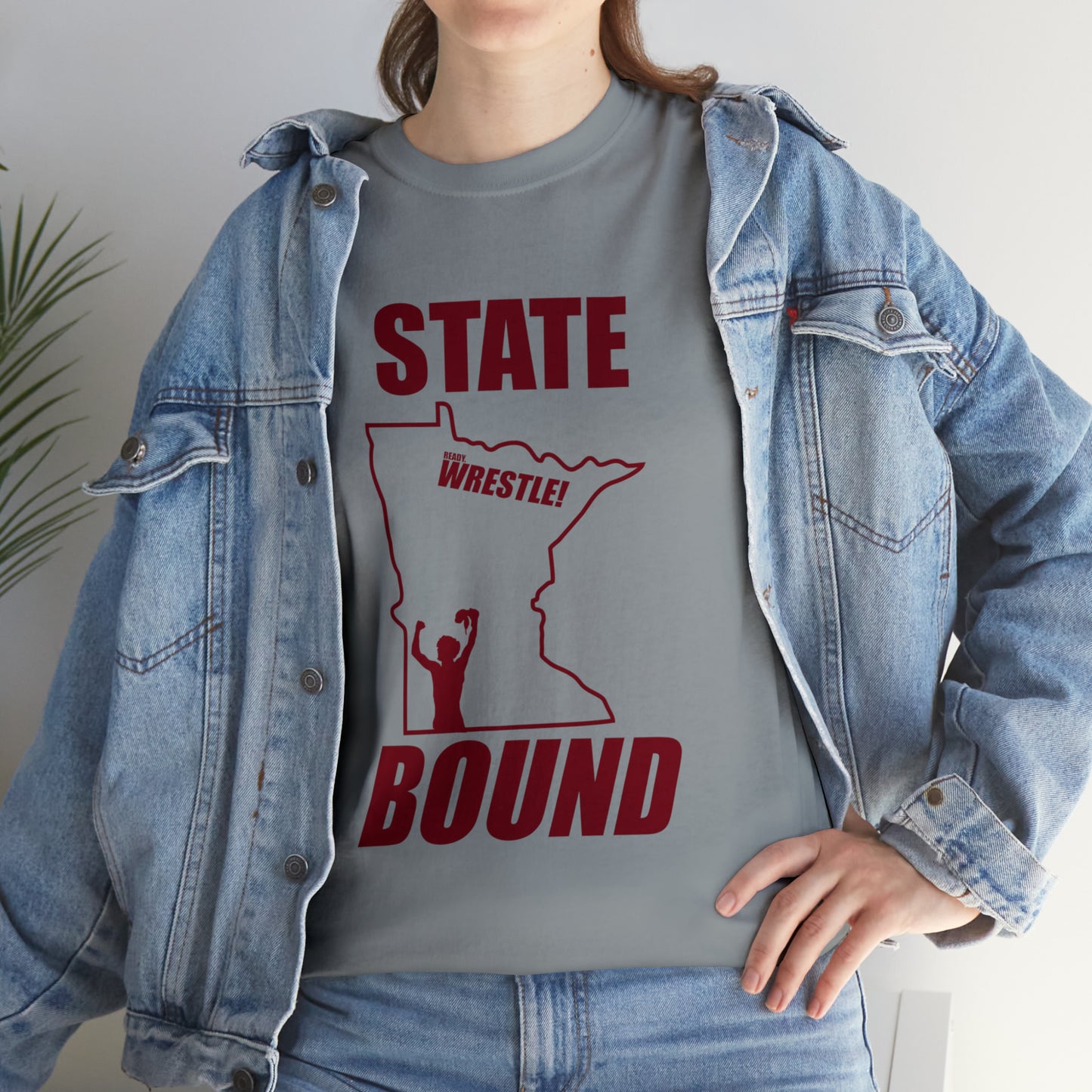 Minnetsota State Bound, Maroon Logo, Unisex Heavy Cotton Tee