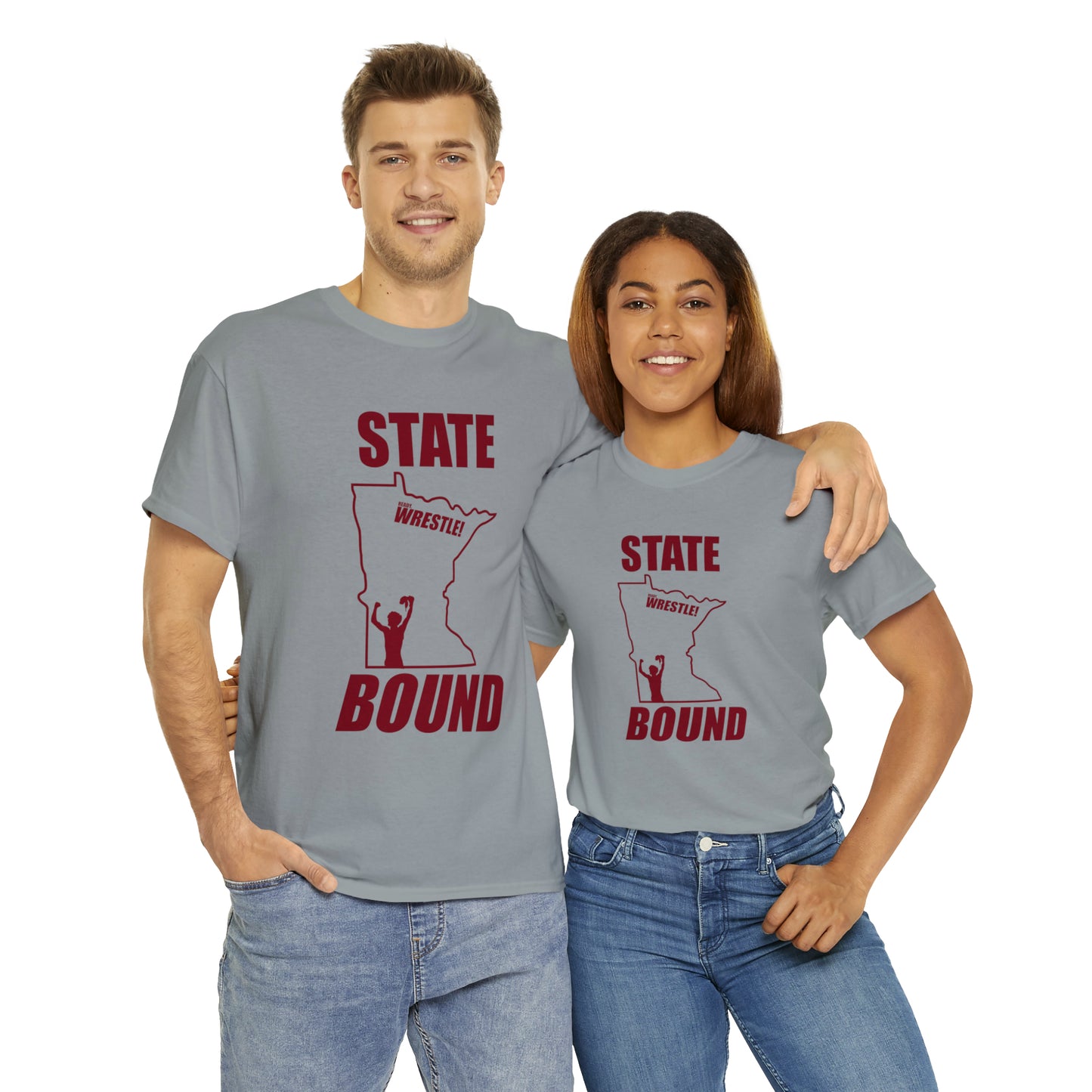 Minnetsota State Bound, Maroon Logo, Unisex Heavy Cotton Tee