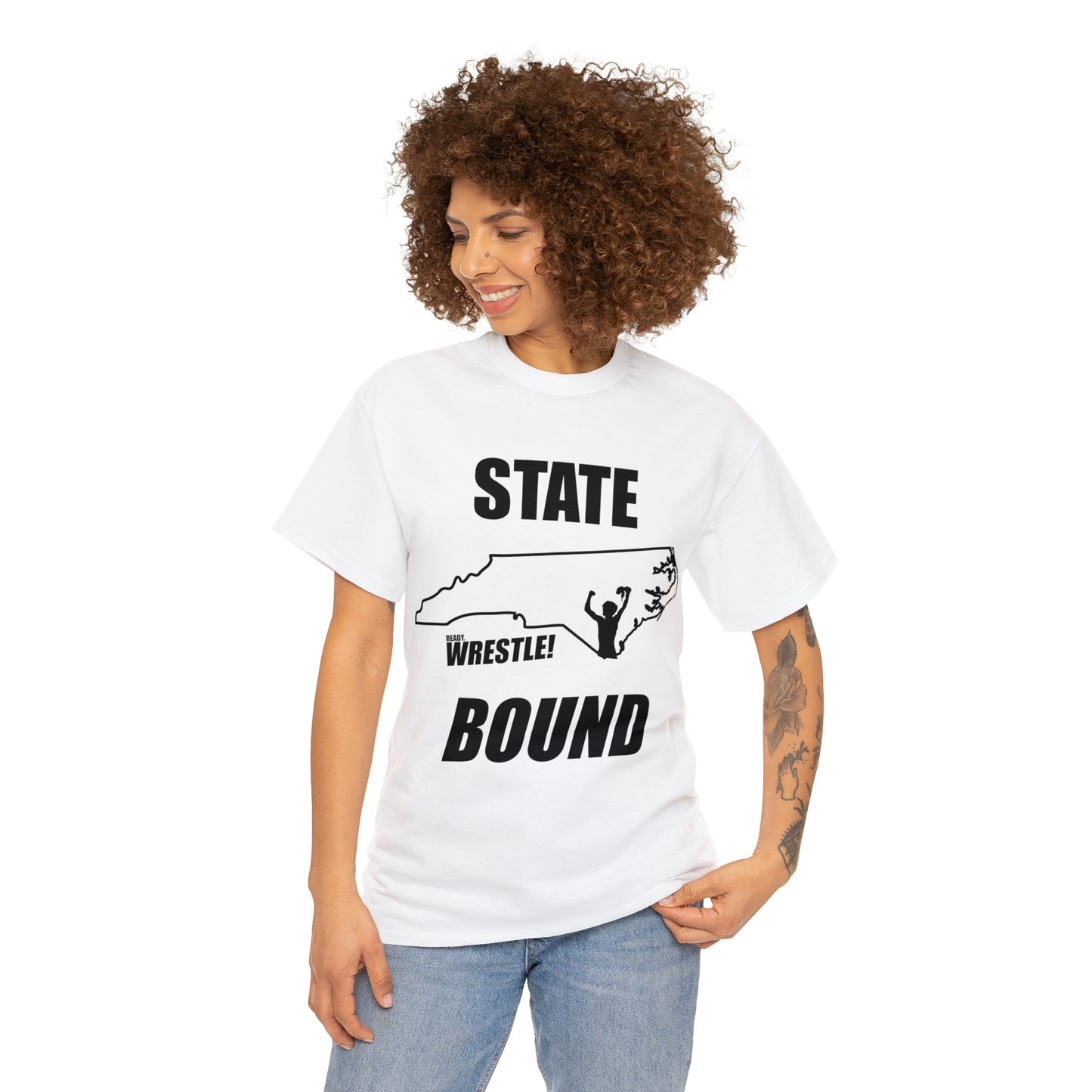 North Carolina State Bound, Black Logo, Unisex Heavy Cotton Tee