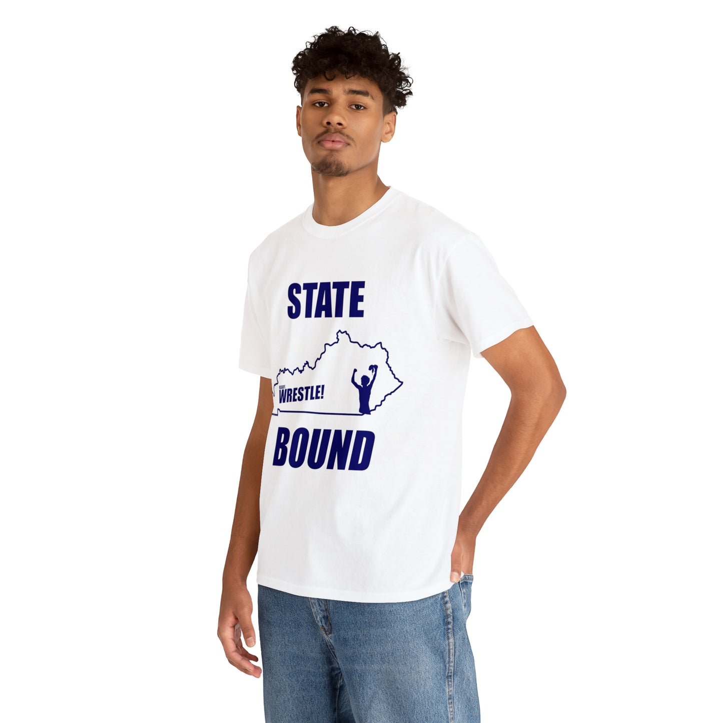 Kentucky State Bound, Royal Blue Logo, Unisex Heavy Cotton Tee