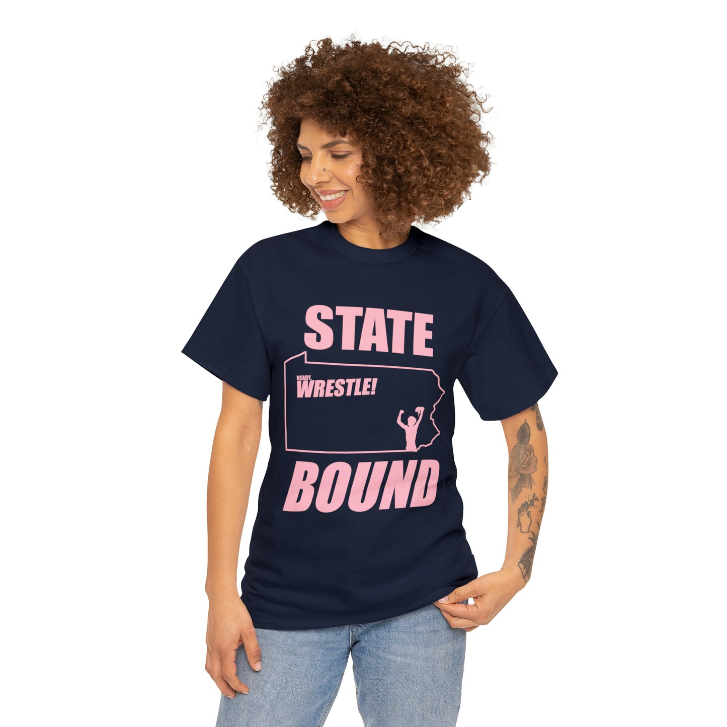 Pennsylvania State Bound, Pink Logo, Unisex Heavy Cotton Tee