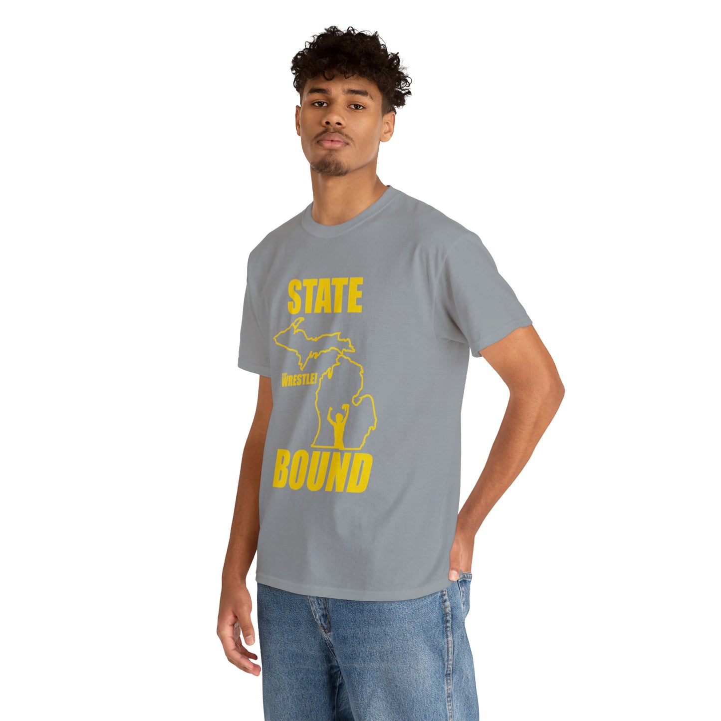 Michigan State Bound, Gold Logo, Unisex Heavy Cotton Tee