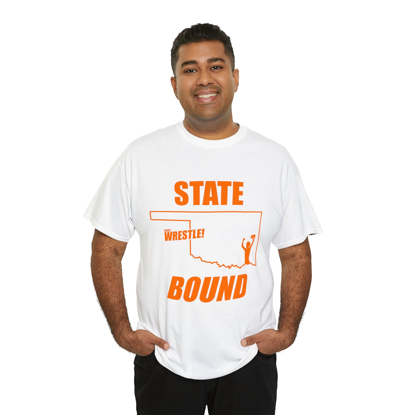 Oklahoma State Bound, Orange Logo, Unisex Heavy Cotton Tee