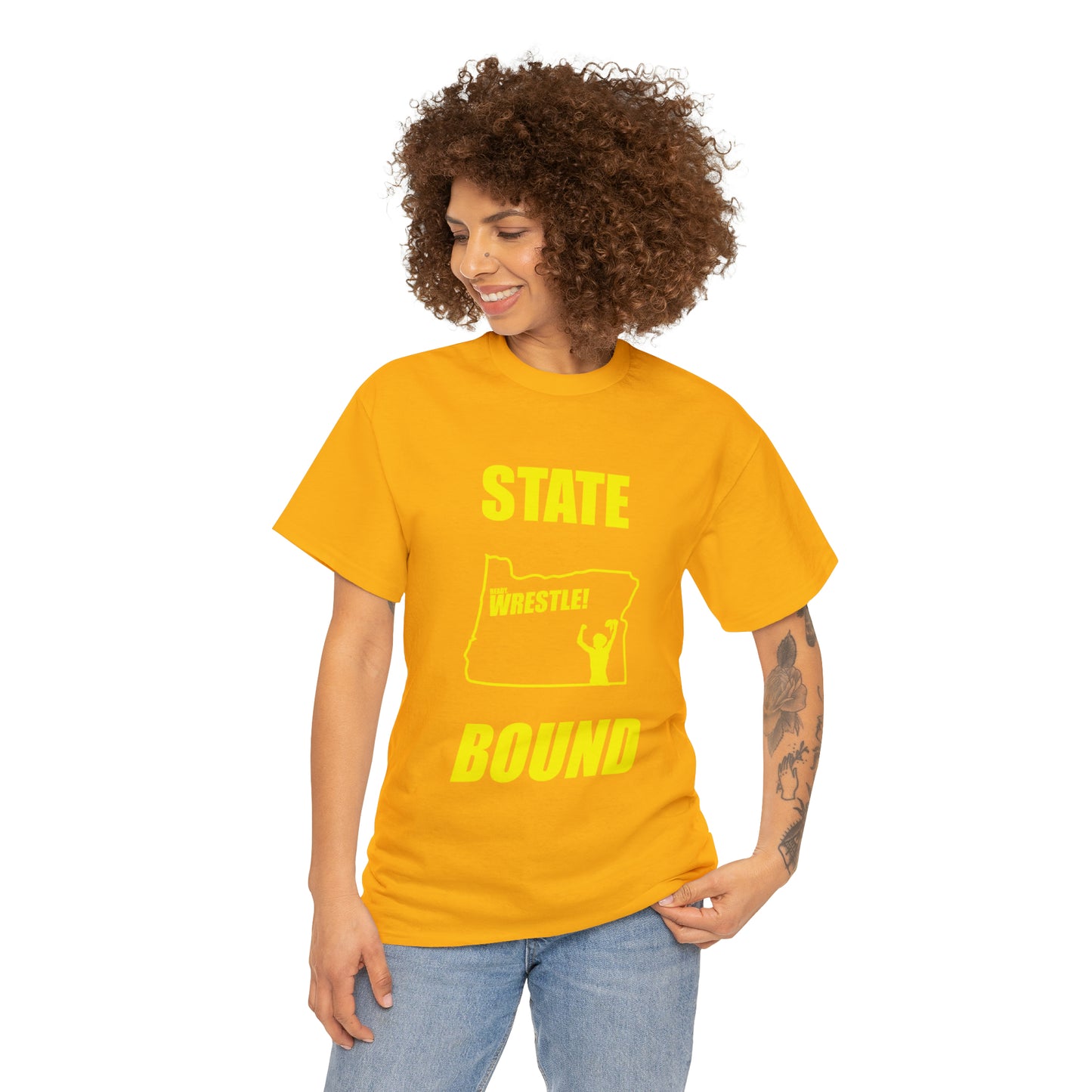 Oregon State Bound, Gold Logo, Unisex Heavy Cotton Tee