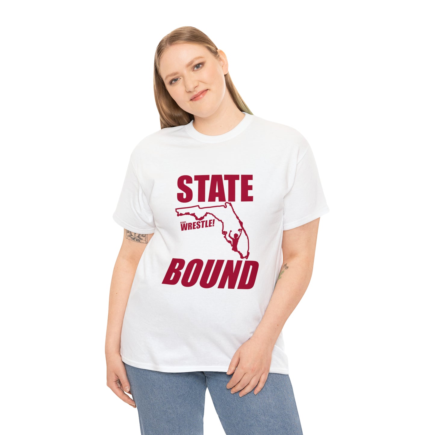 Florida State Bound, Red Logo, Unisex Heavy Cotton Tee