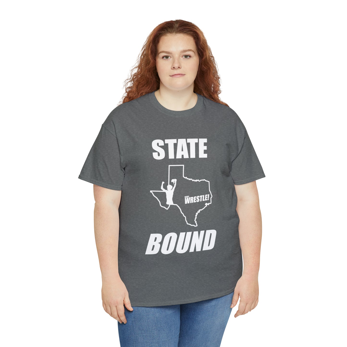 Texas State Bound, White Logo, Unisex Heavy Cotton Tee