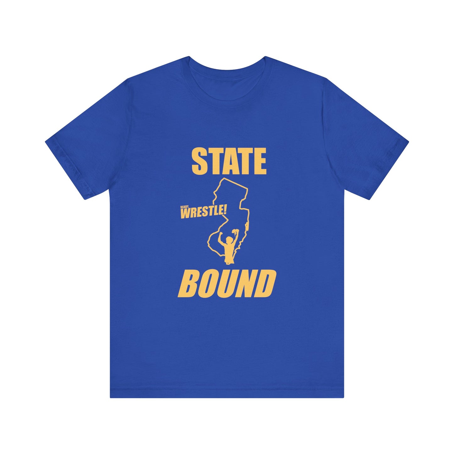 New Jersey State Bound, Gold Print, Bella+Canvas 3001, Unisex Jersey Short Sleeve Tee