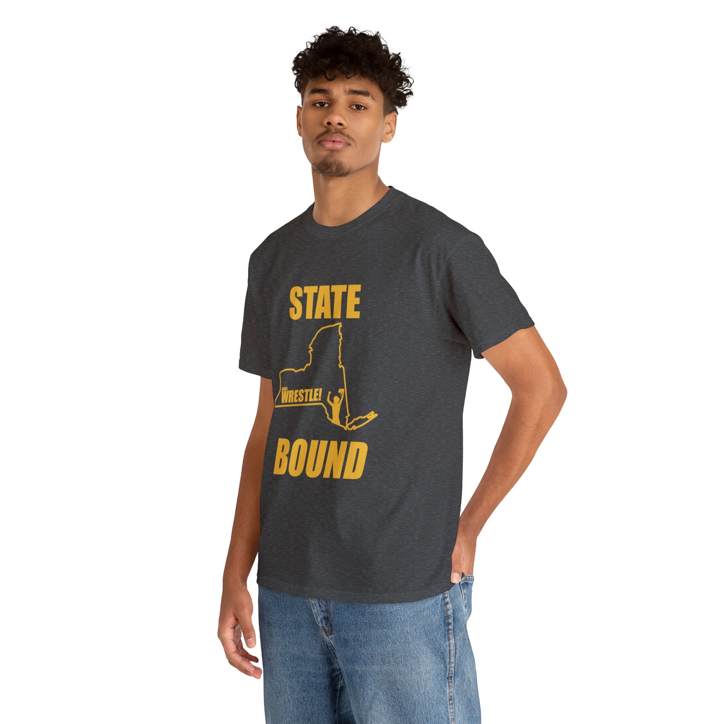 New York State Bound, Gold Logo, Unisex Heavy Cotton Tee