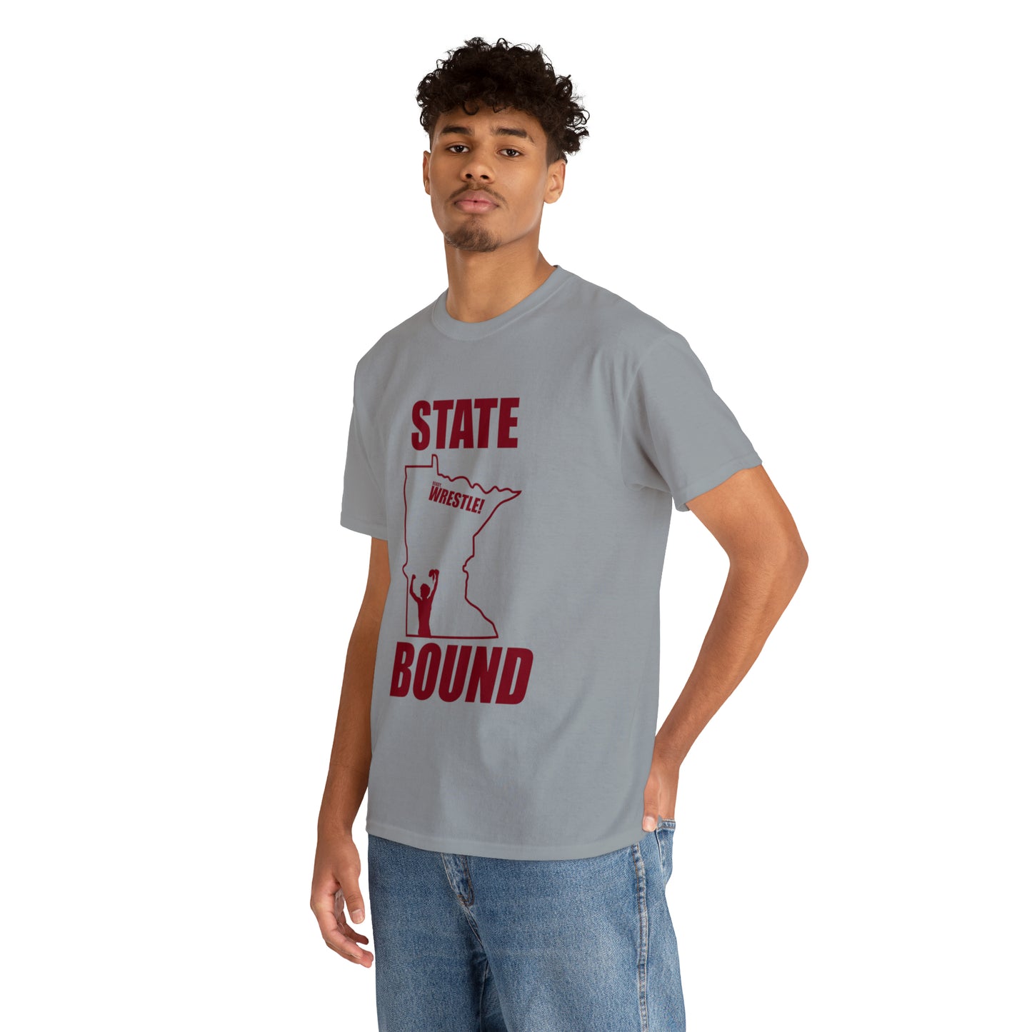 Minnetsota State Bound, Maroon Logo, Unisex Heavy Cotton Tee