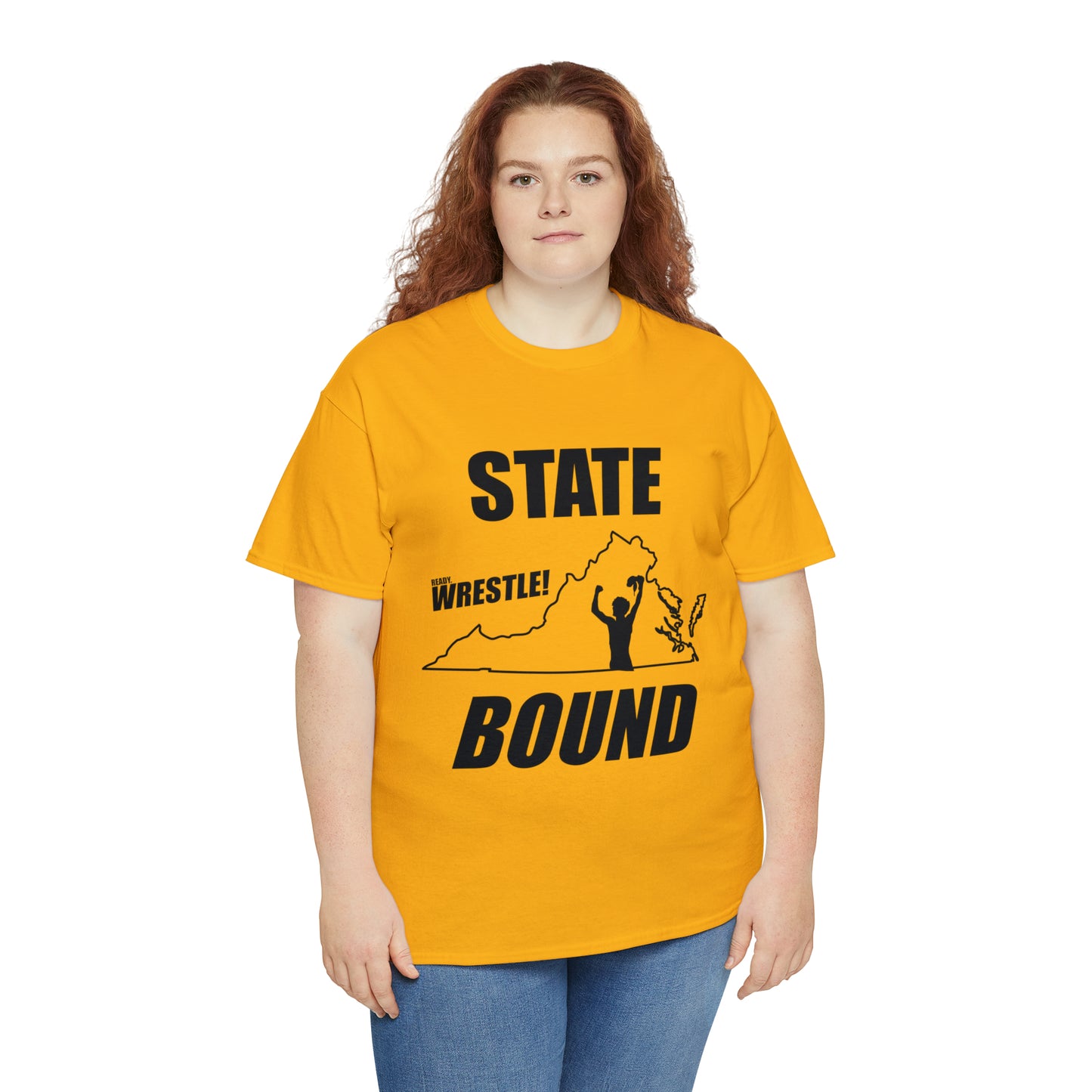 Virginia State Bound, Black Logo, Unisex Heavy Cotton Tee