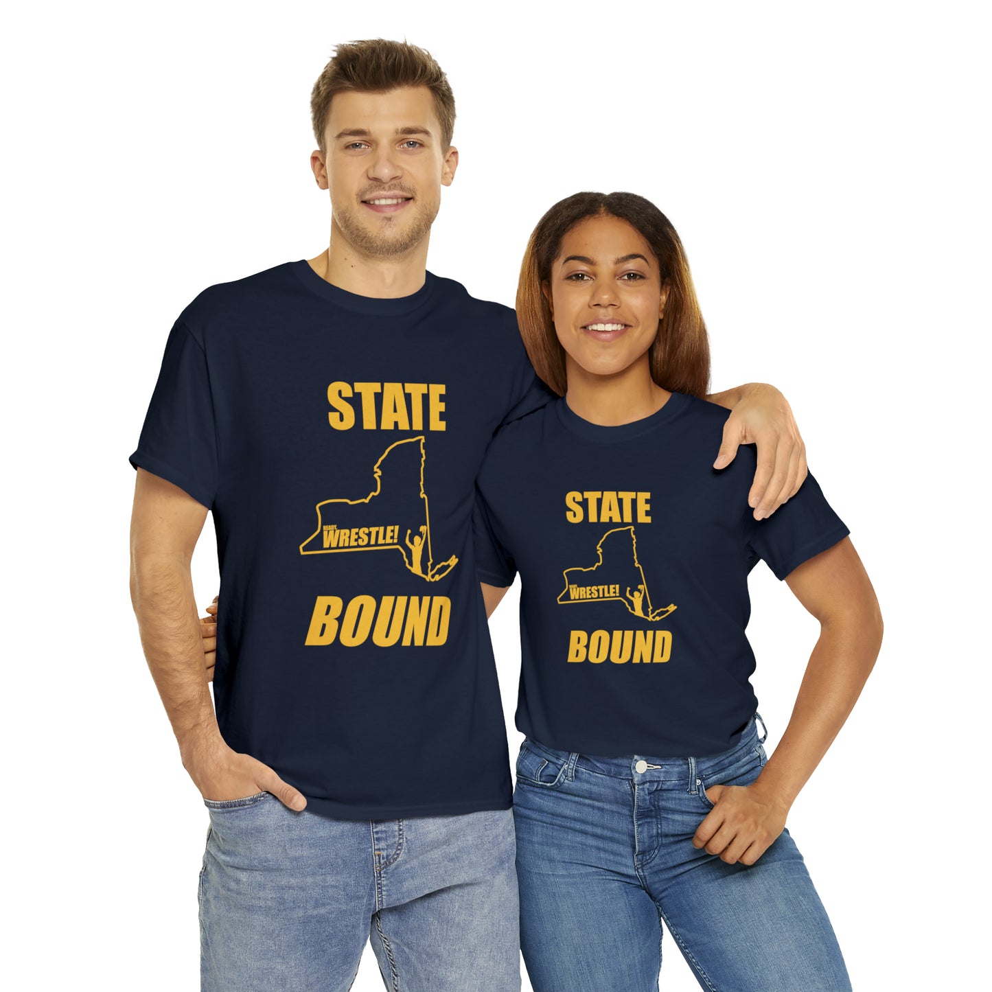 New York State Bound, Gold Logo, Unisex Heavy Cotton Tee