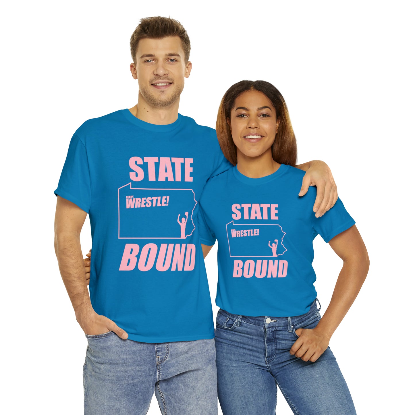 Pennsylvania State Bound, Pink Logo, Unisex Heavy Cotton Tee