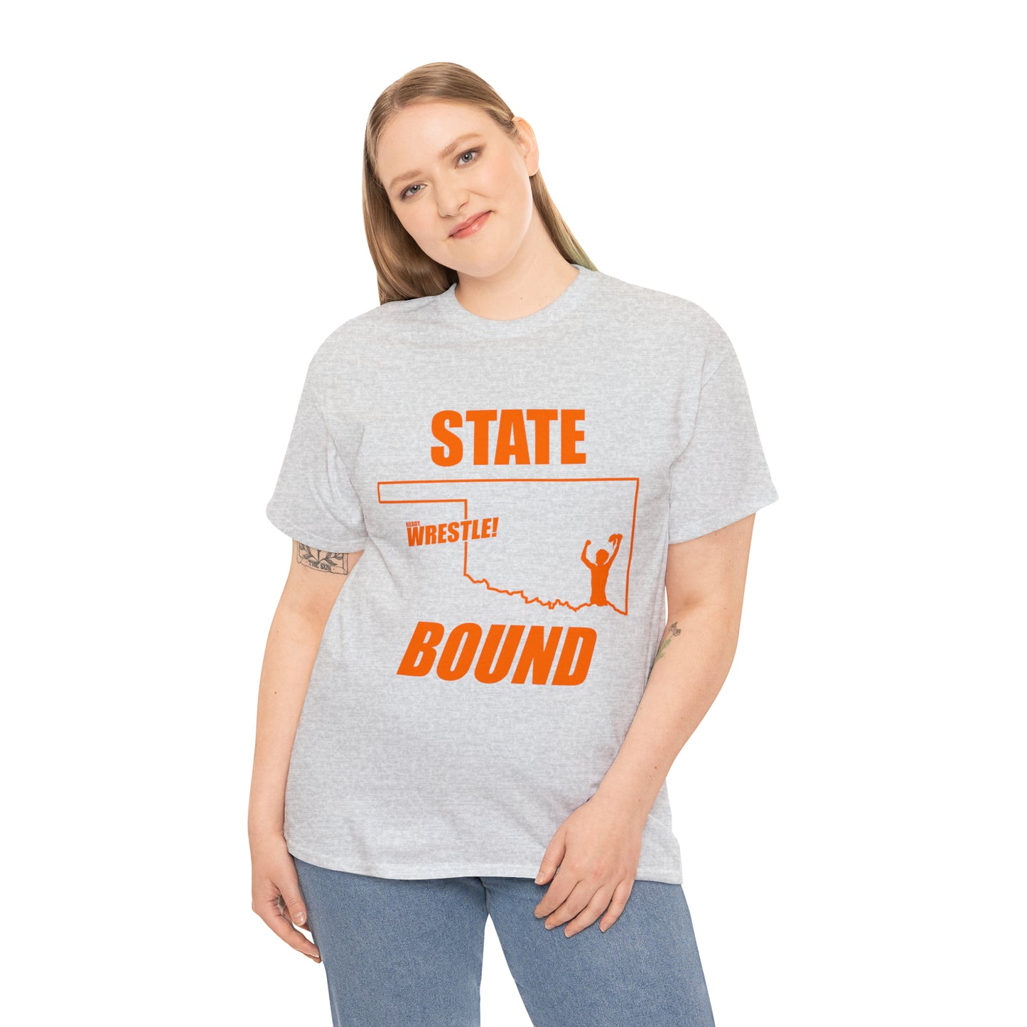 Oklahoma State Bound, Orange Logo, Unisex Heavy Cotton Tee