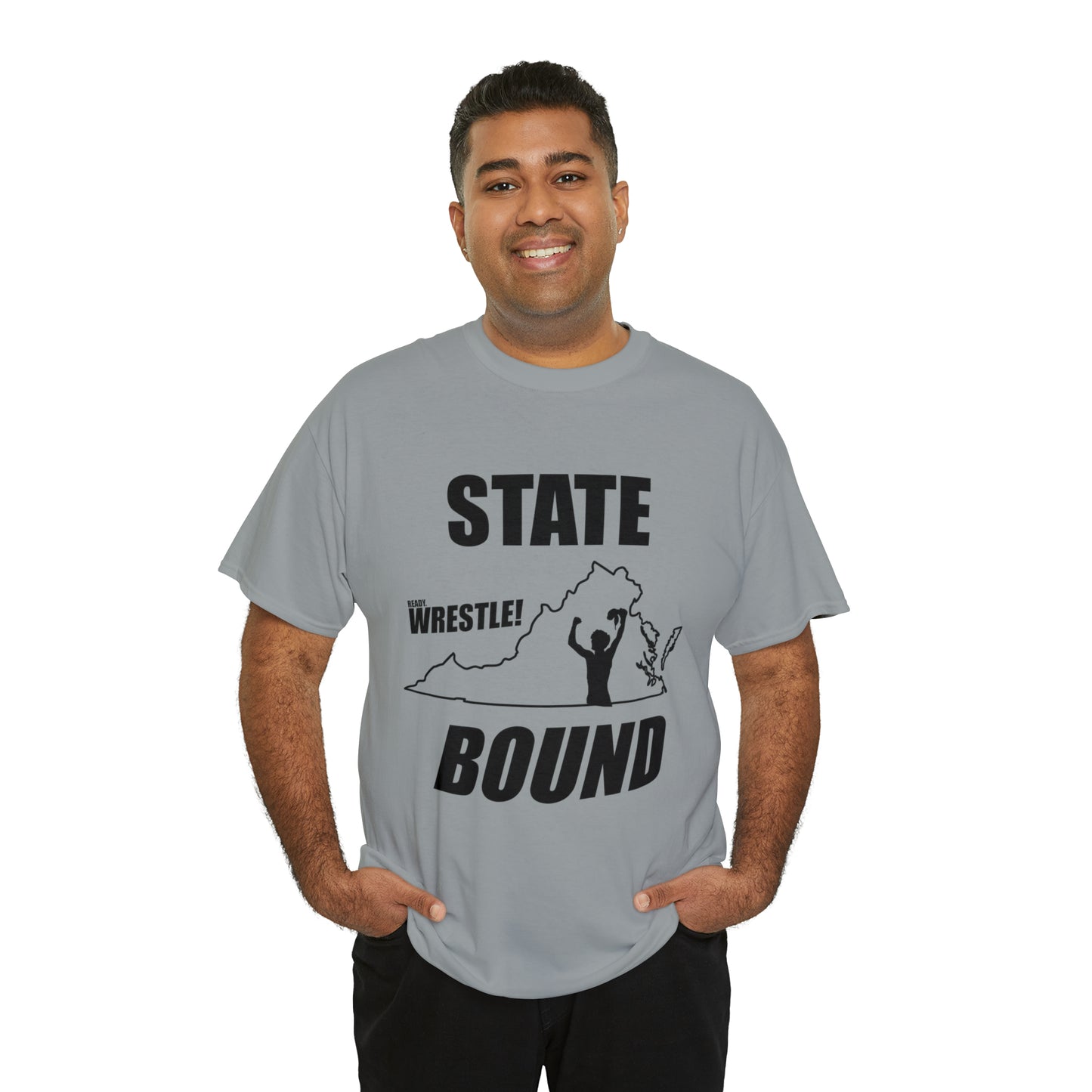 Virginia State Bound, Black Logo, Unisex Heavy Cotton Tee