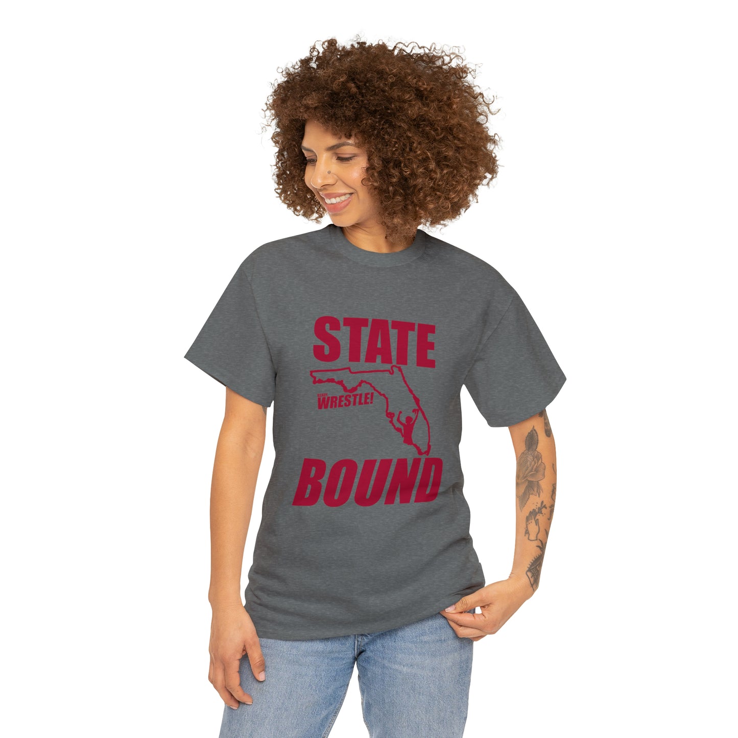 Florida State Bound, Red Logo, Unisex Heavy Cotton Tee