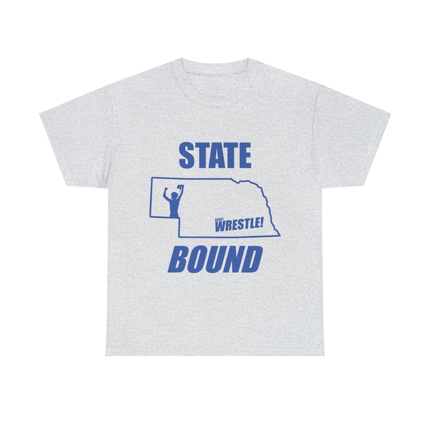 Nebraska State Bound, Royal Blue Logo, Unisex Heavy Cotton Tee