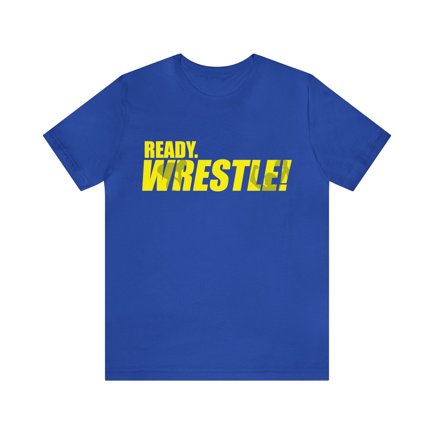 Ready. Wrestle! Gold Logo with Green, Unisex Jersey Short Sleeve Tee