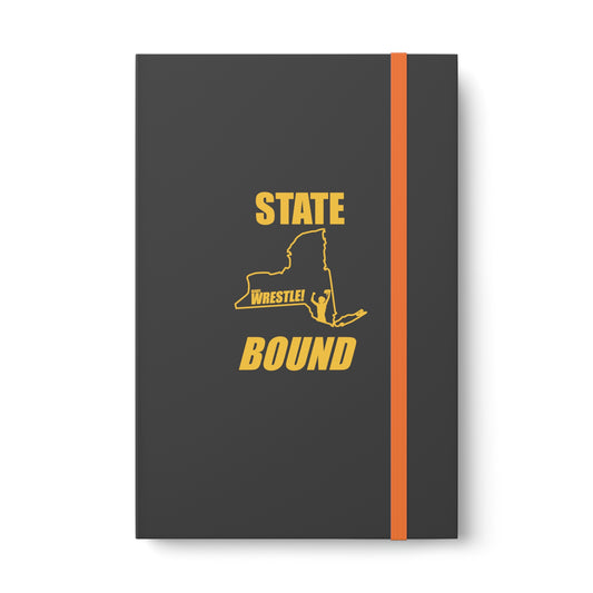 New York State Bound, Color Contrast Notebook - Ruled, Gold Logo