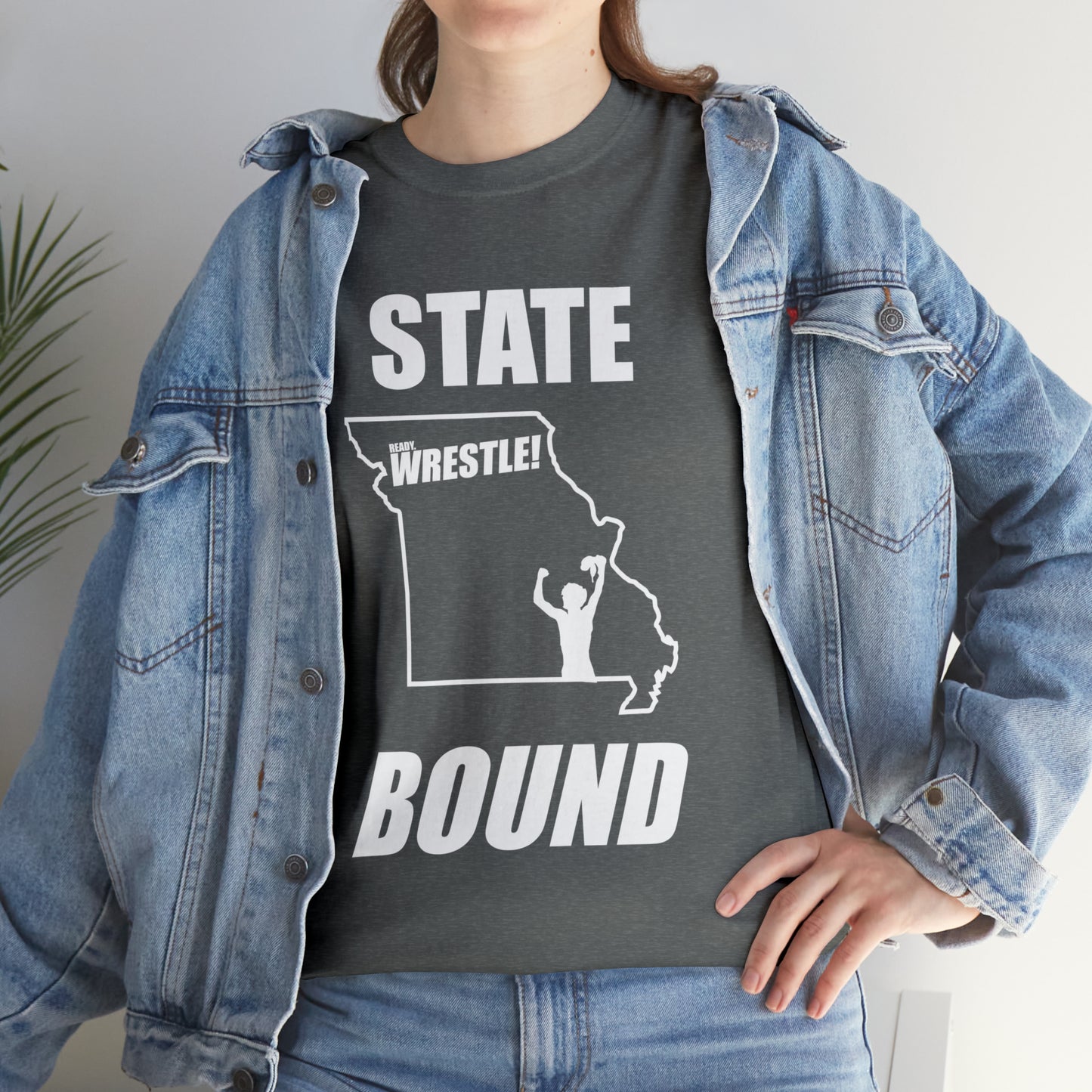 Missouri State Bound, White Logo, Unisex Heavy Cotton Tee