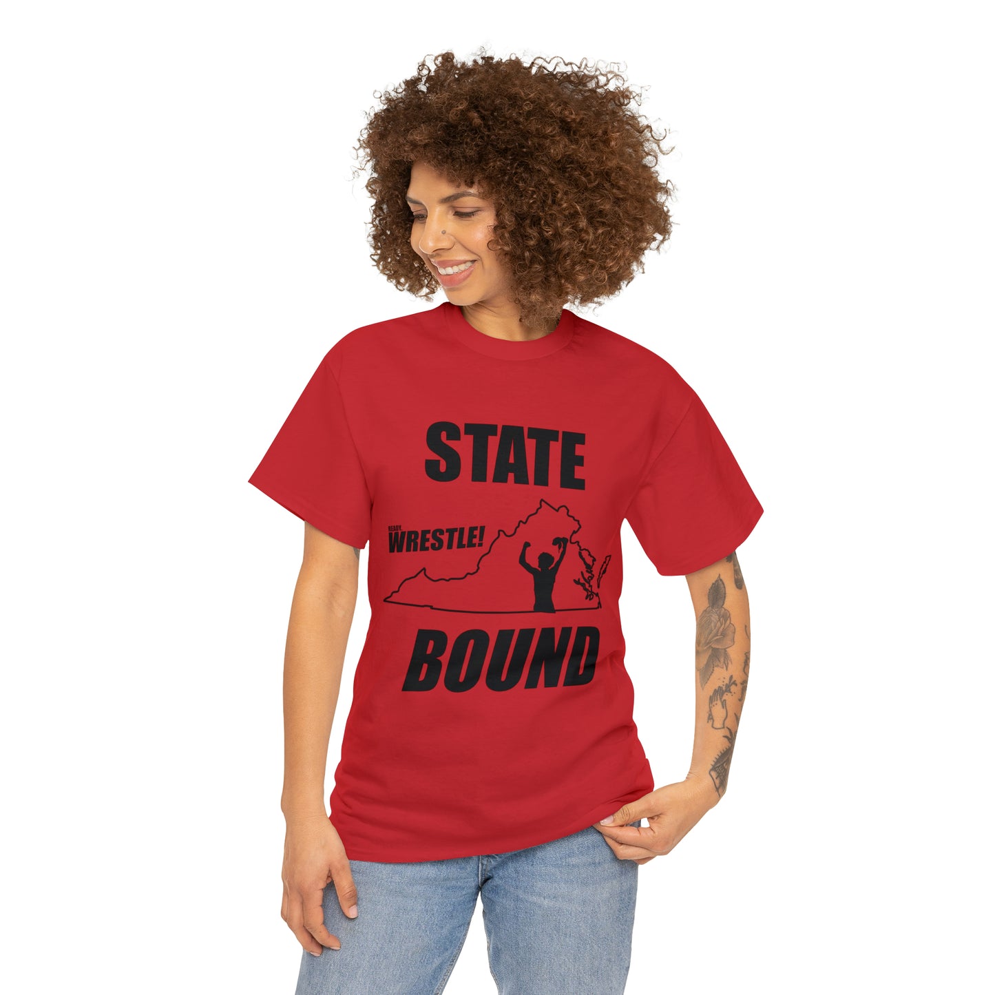 Virginia State Bound, Black Logo, Unisex Heavy Cotton Tee