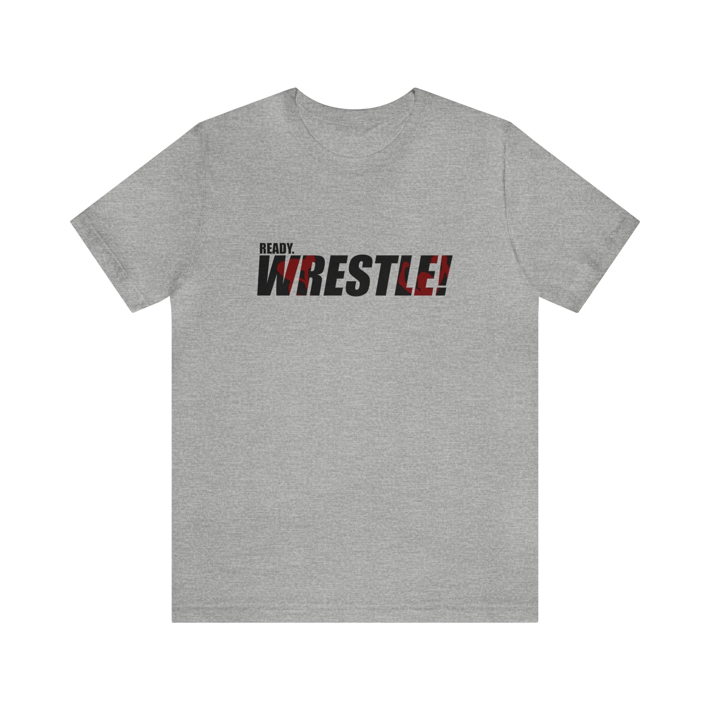 Ready. Wrestle! Black Logo w/Red Silhouettes, Unisex Heavy Cotton Tee Bella+Canvas