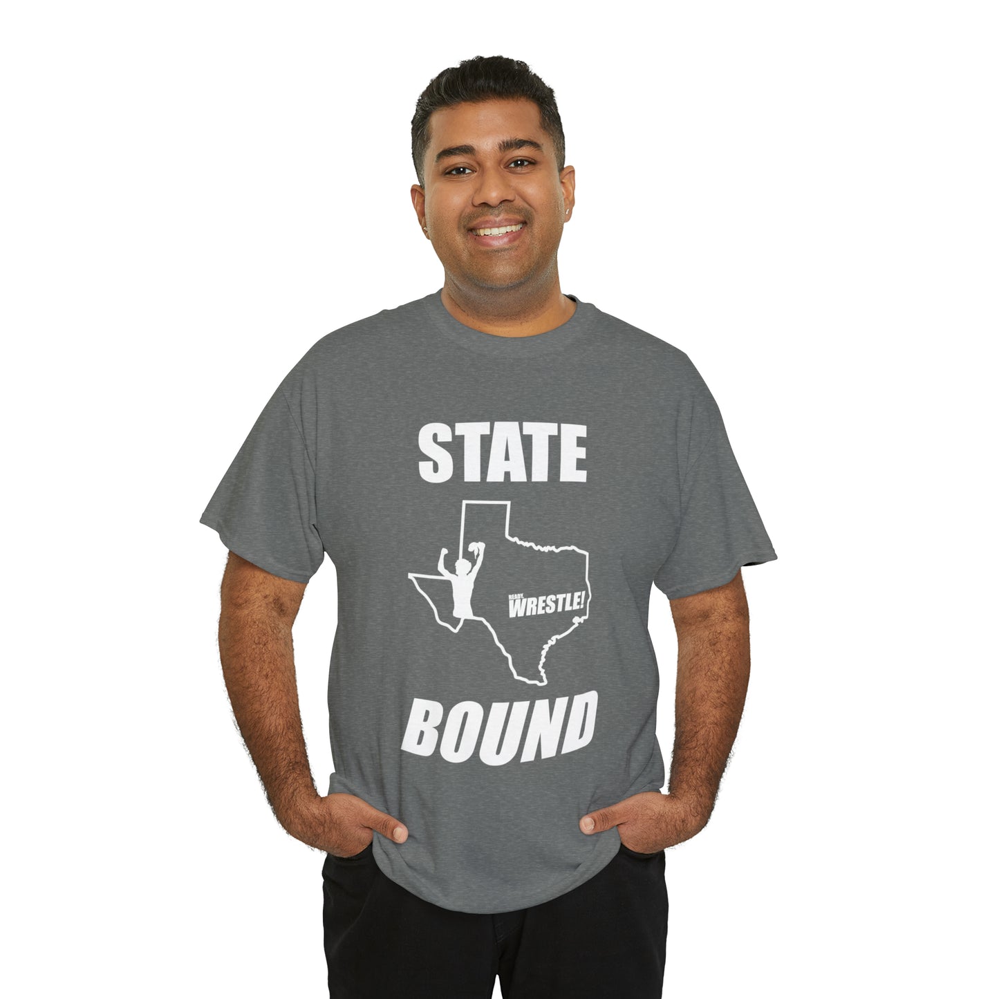 Texas State Bound, White Logo, Unisex Heavy Cotton Tee