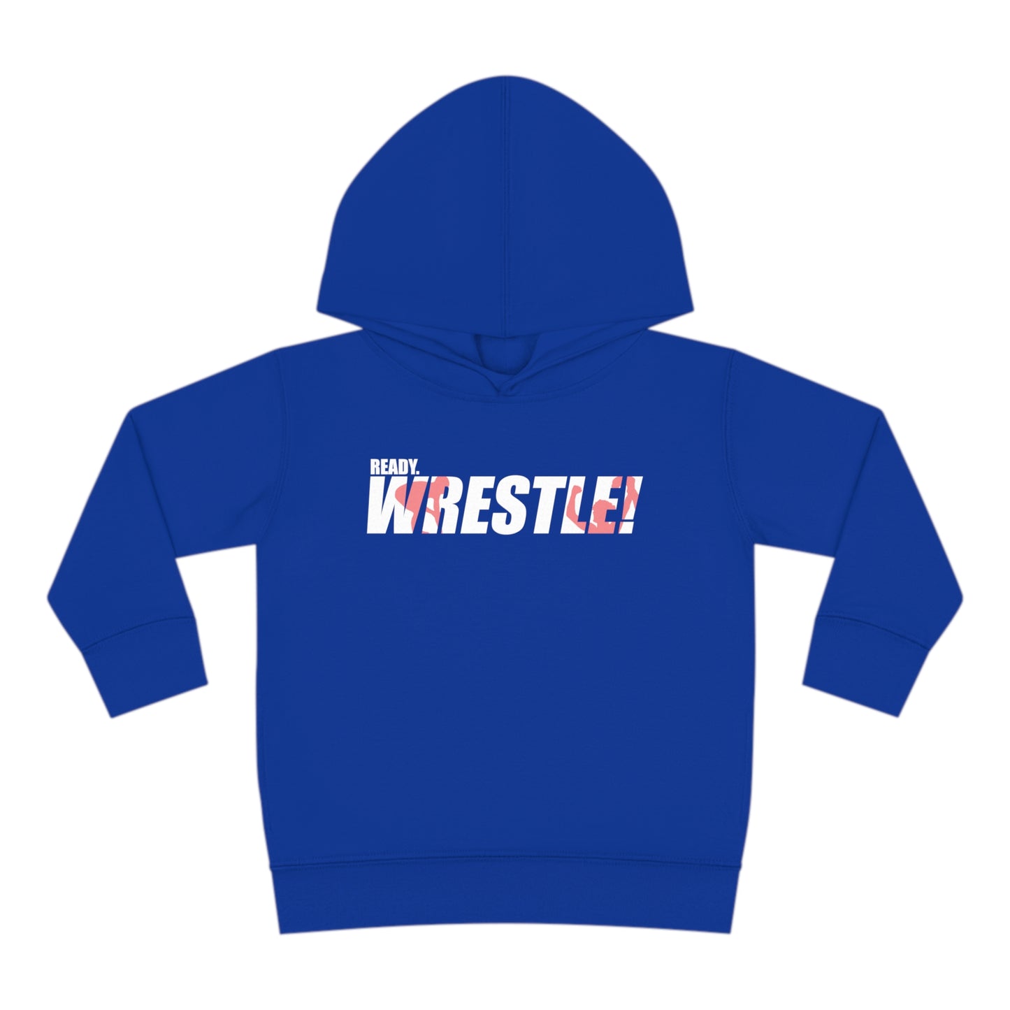 Ready. Wrestle! Toddler Pullover Fleece Hoodie, Red/White Logo