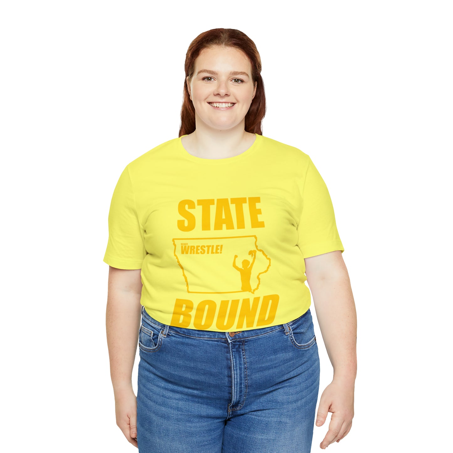 Iowa State Bound, Unisex Jersey Short Sleeve Tee, Gold Logo