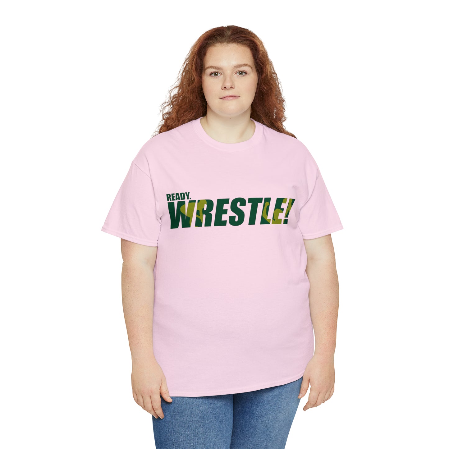 Ready. Wrestle! Green/Gold Logo, Unisex Heavy Cotton Tee