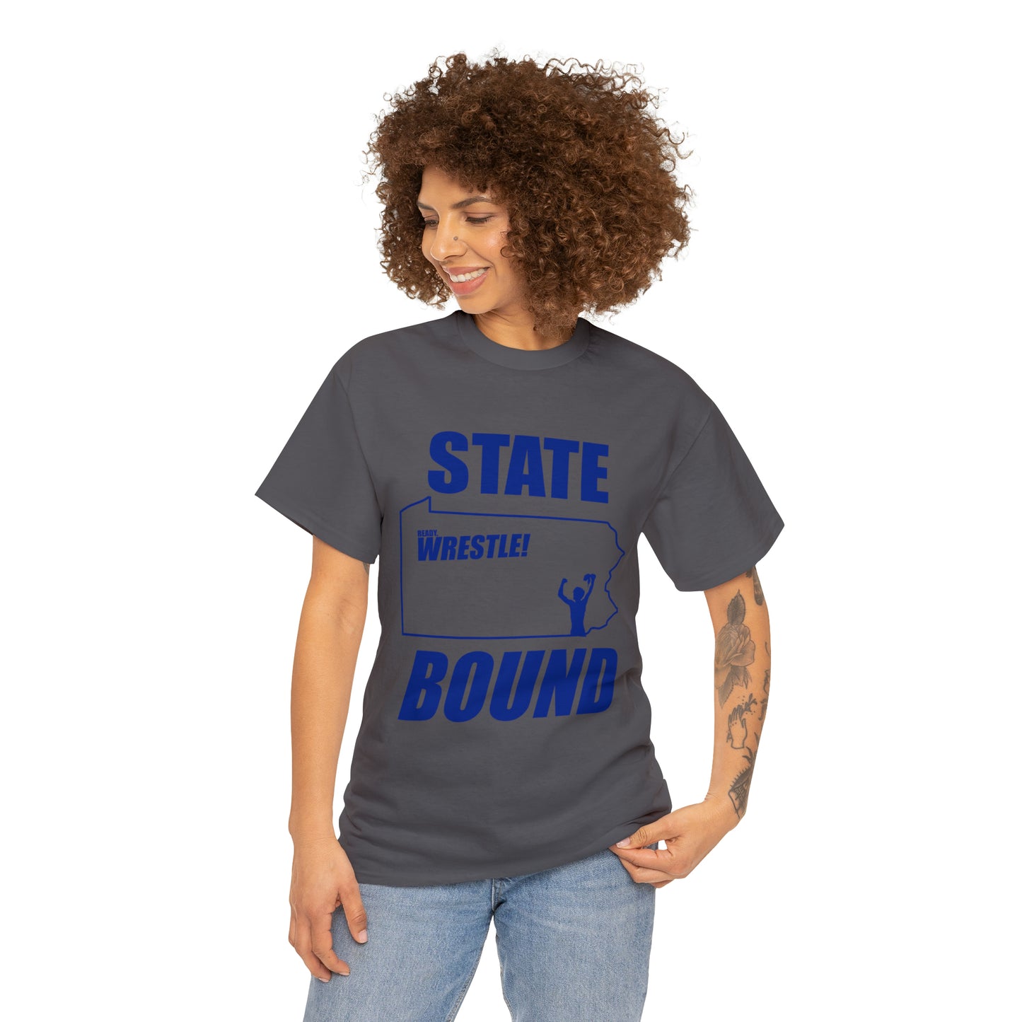 Pennsylvania State Bound, Royal Blue Logo, Unisex Heavy Cotton Tee