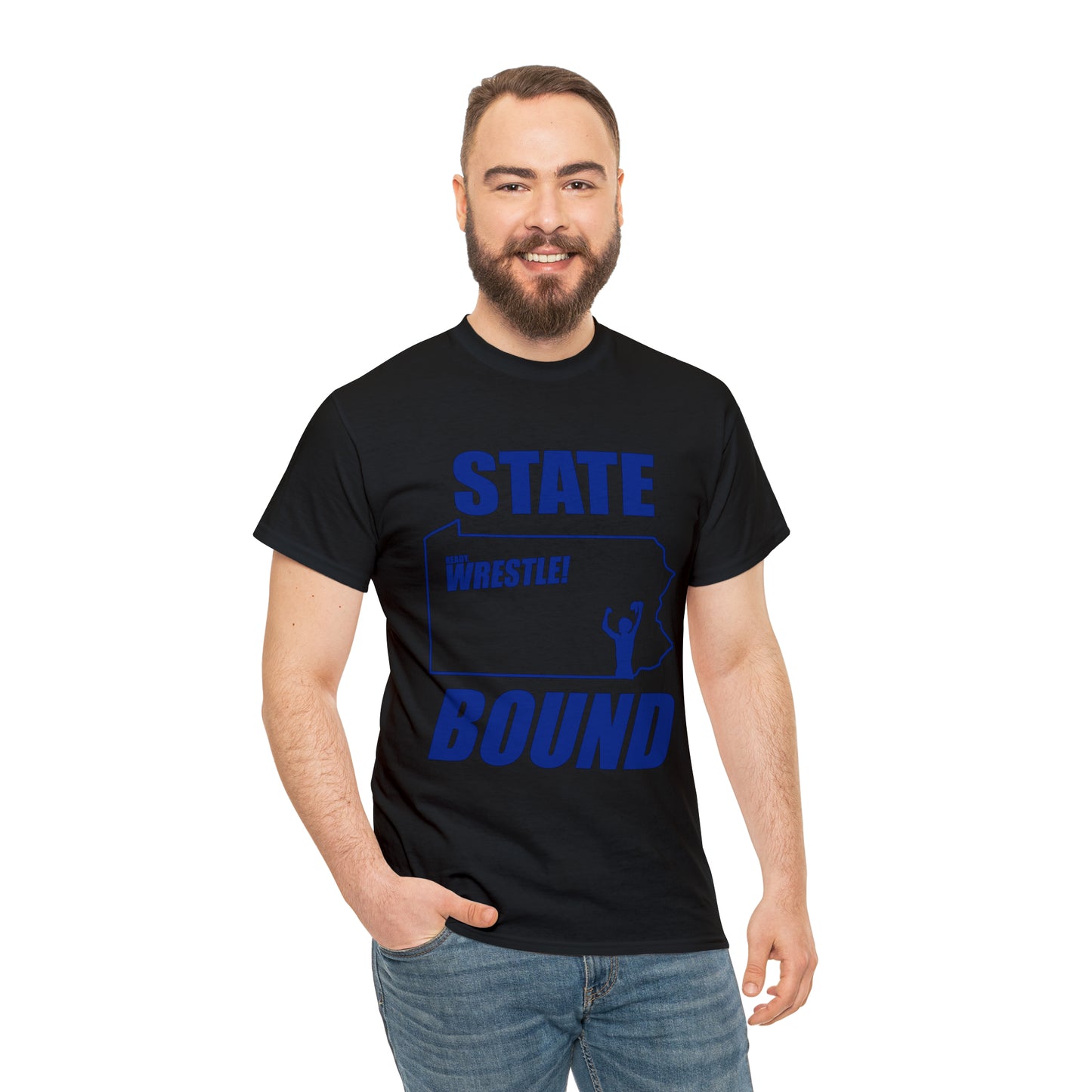 Pennsylvania State Bound, Royal Blue Logo, Unisex Heavy Cotton Tee