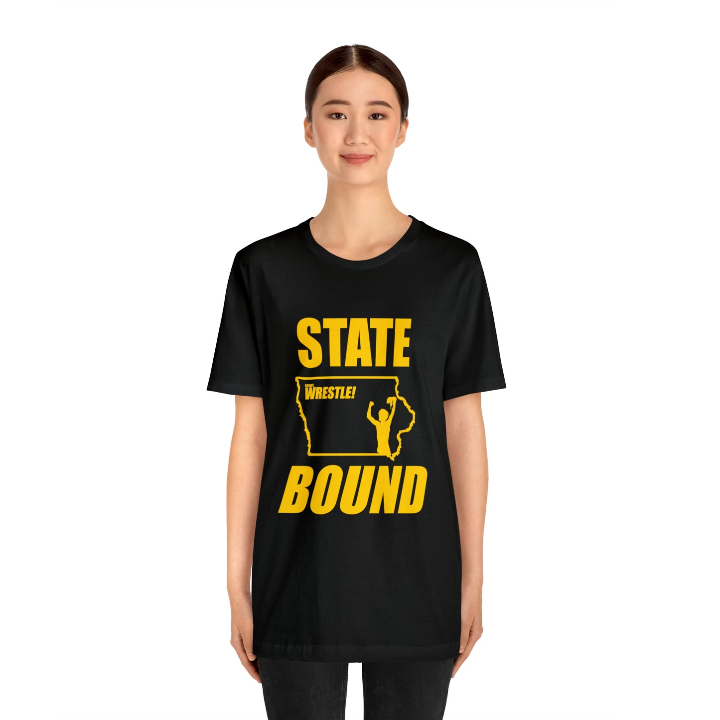 Iowa State Bound, Unisex Jersey Short Sleeve Tee, Gold Logo