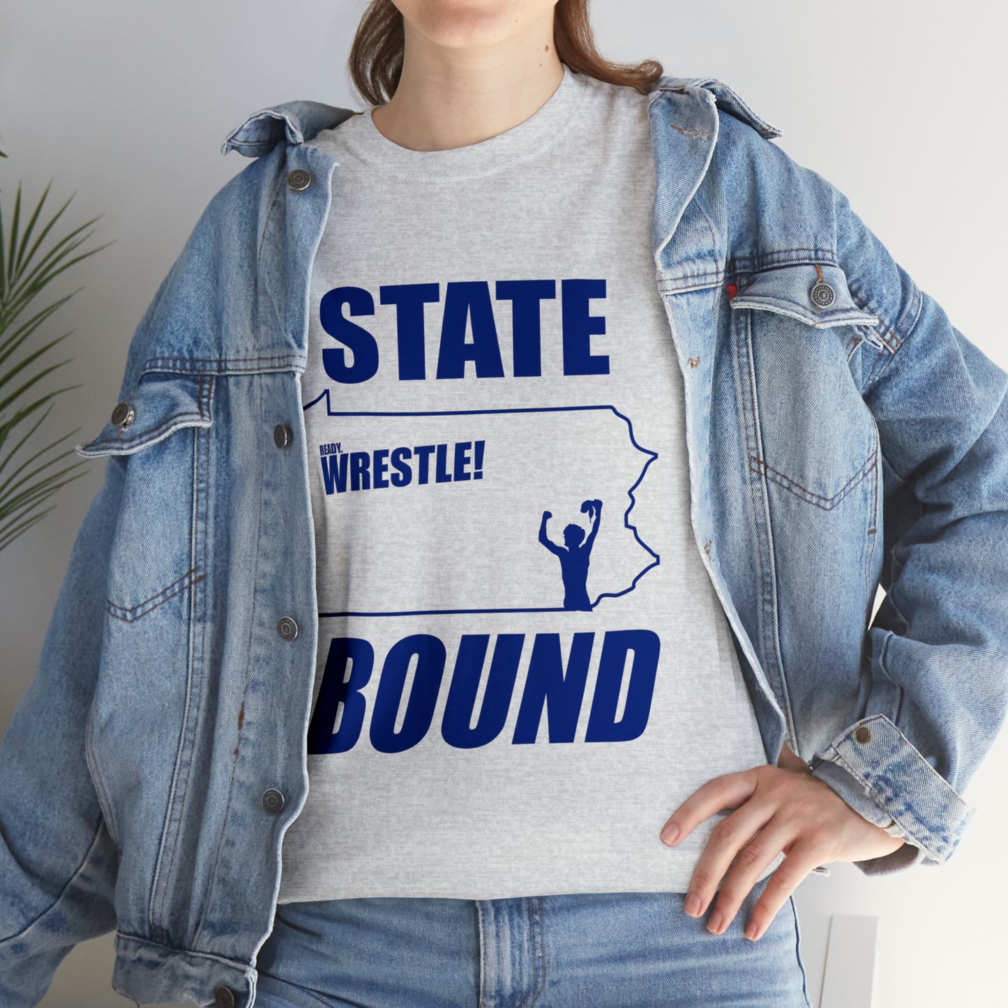 Pennsylvania State Bound, Royal Blue Logo, Unisex Heavy Cotton Tee