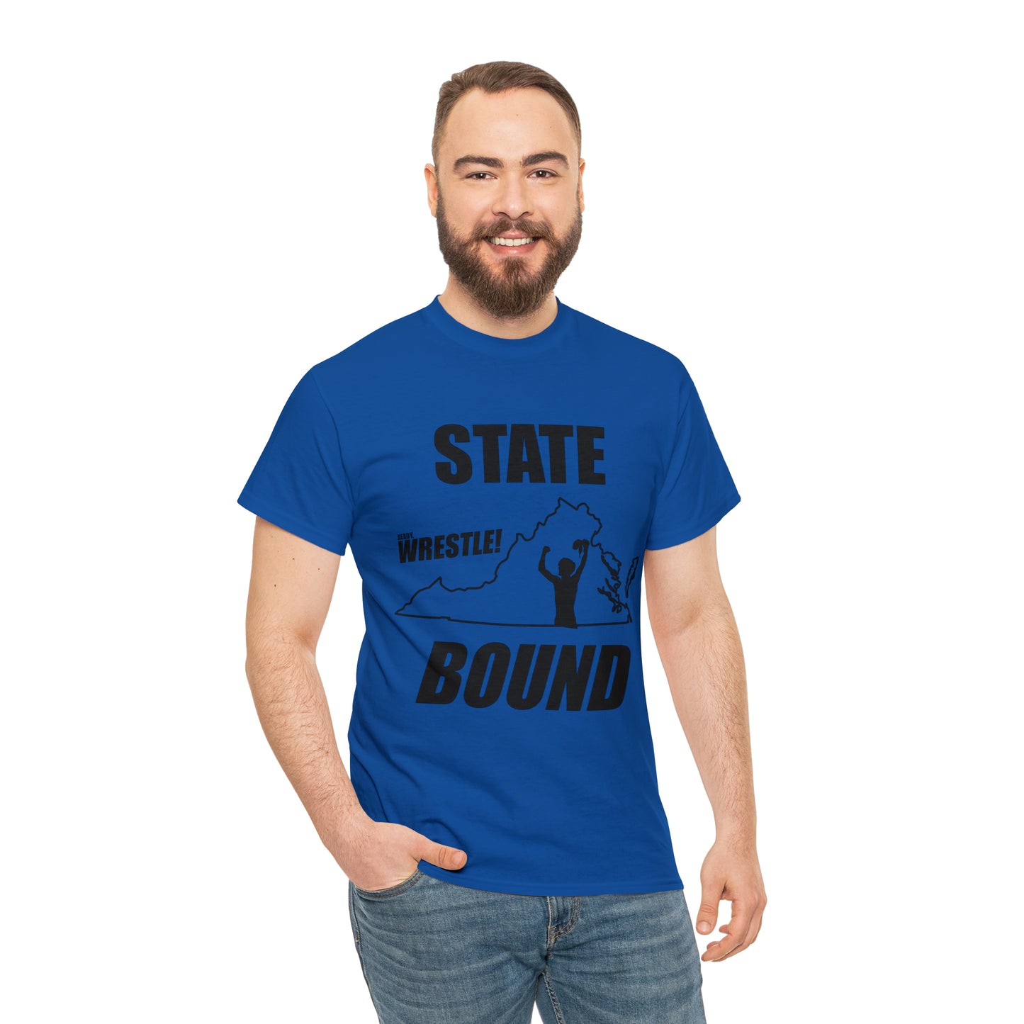 Virginia State Bound, Black Logo, Unisex Heavy Cotton Tee