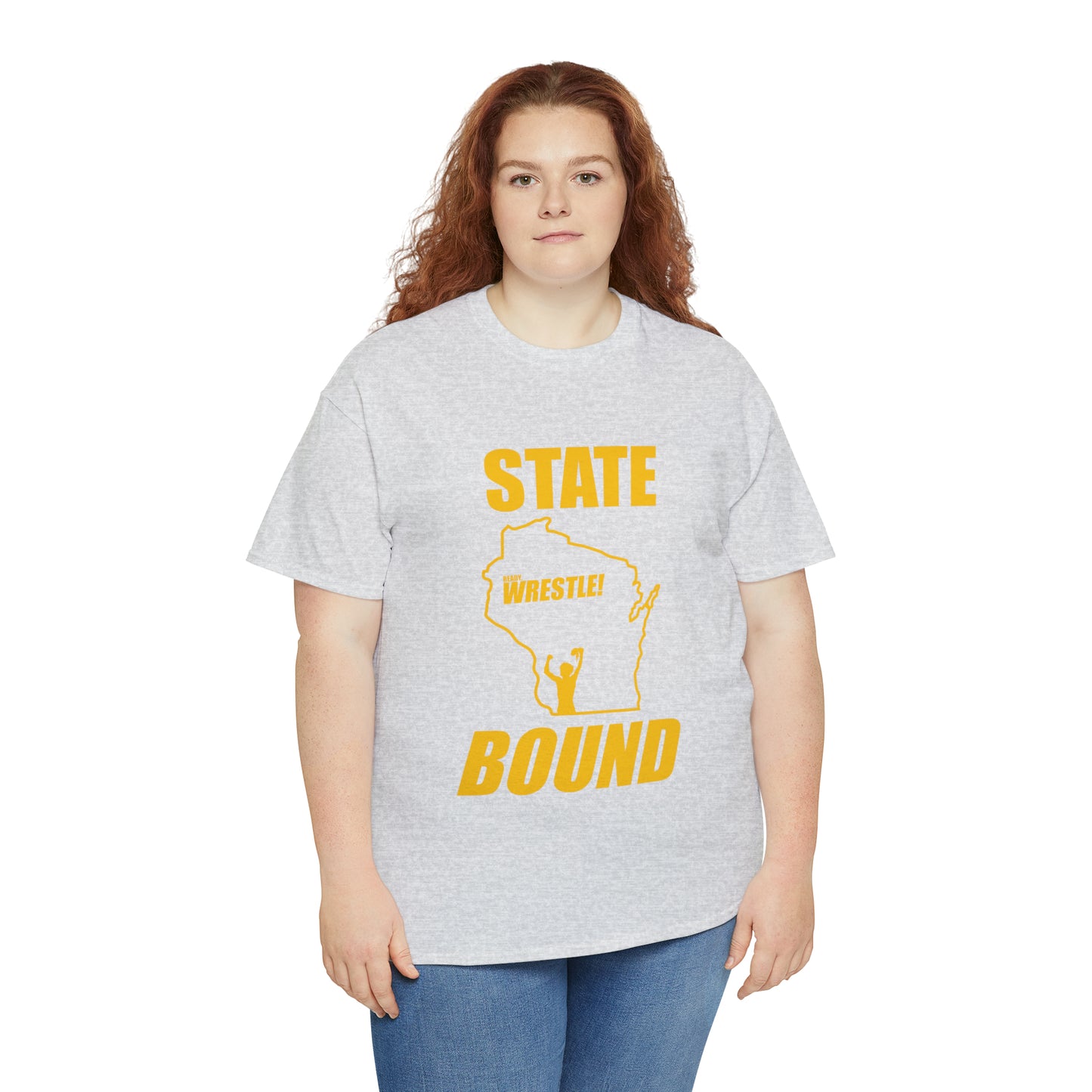 Wisconsin State Bound, Gold Logo, Unisex Heavy Cotton Tee