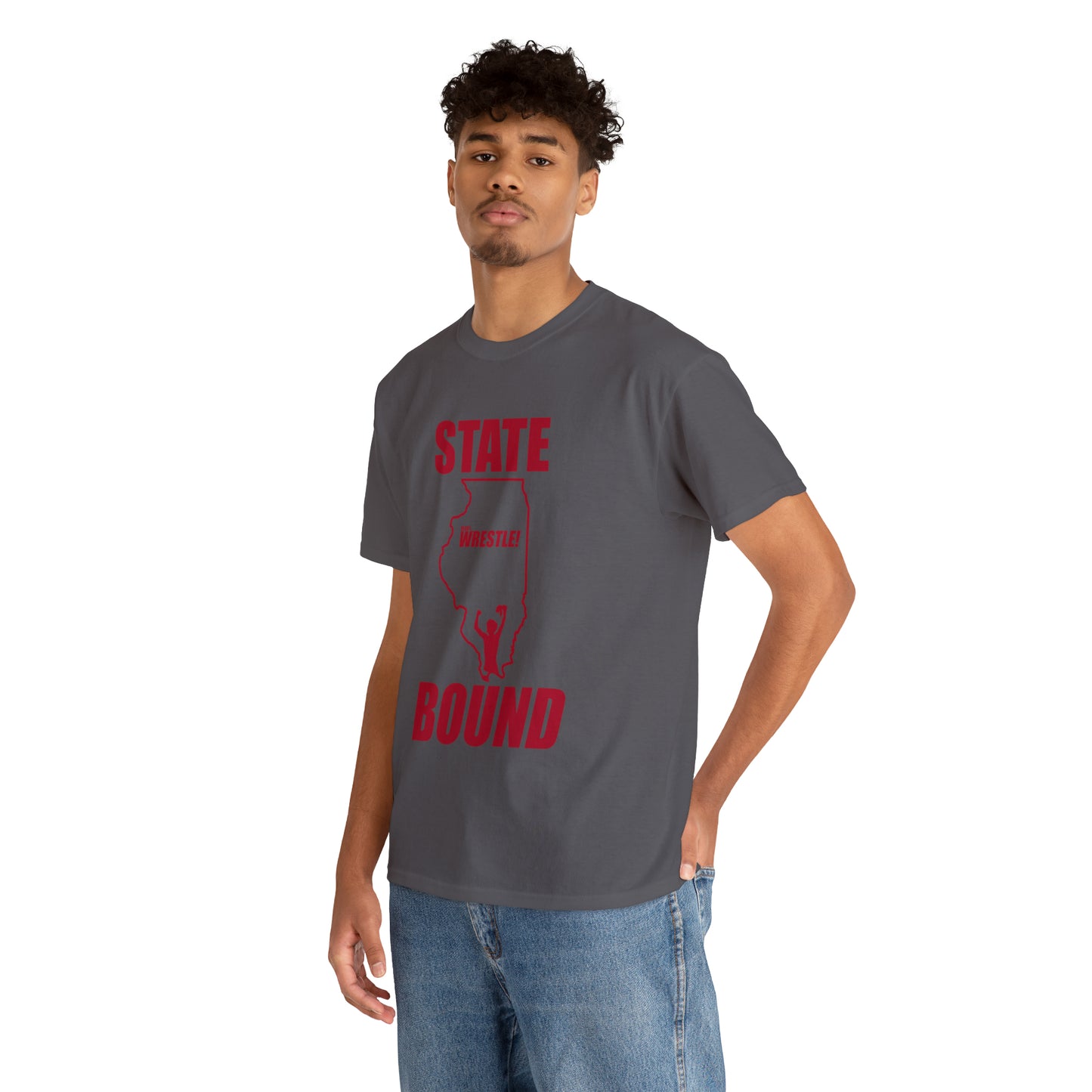 Illinois State Bound, Red Logo, Unisex Heavy Cotton Tee