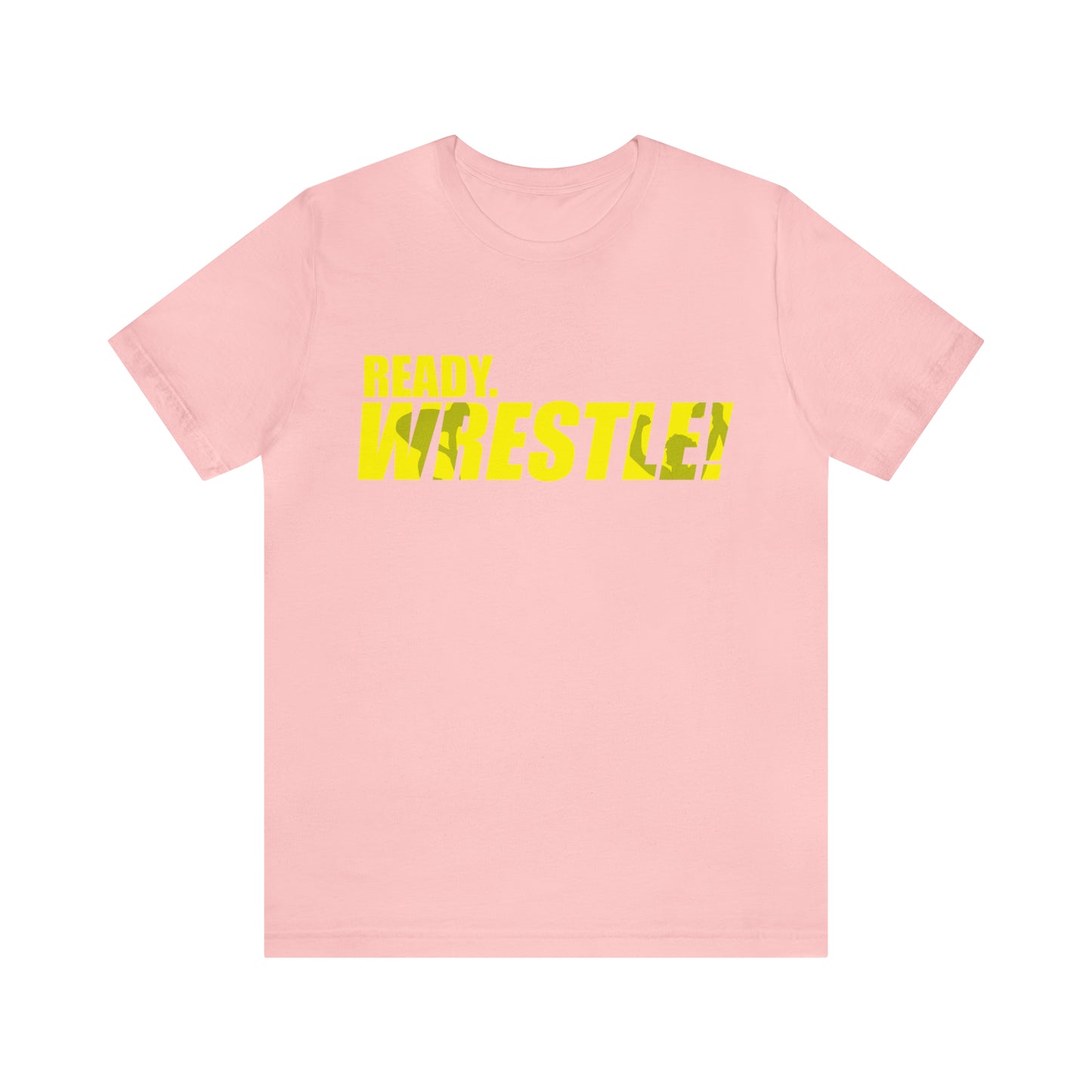 Ready. Wrestle! Gold Logo with Green, Unisex Jersey Short Sleeve Tee