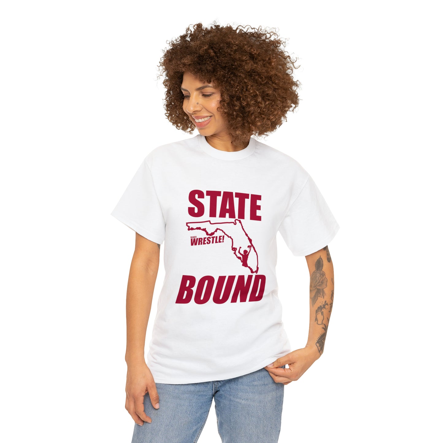 Florida State Bound, Red Logo, Unisex Heavy Cotton Tee