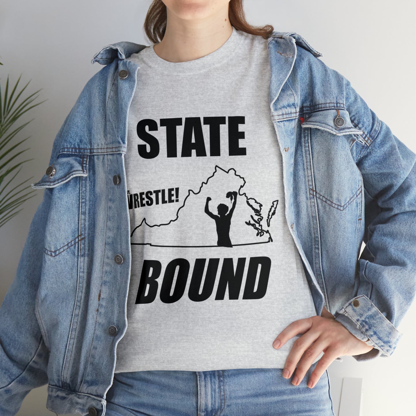 Virginia State Bound, Black Logo, Unisex Heavy Cotton Tee